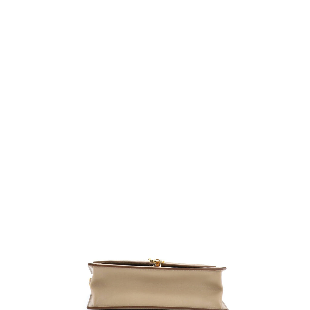 TB Envelope Chain Clutch Monogram Embossed Leather Small