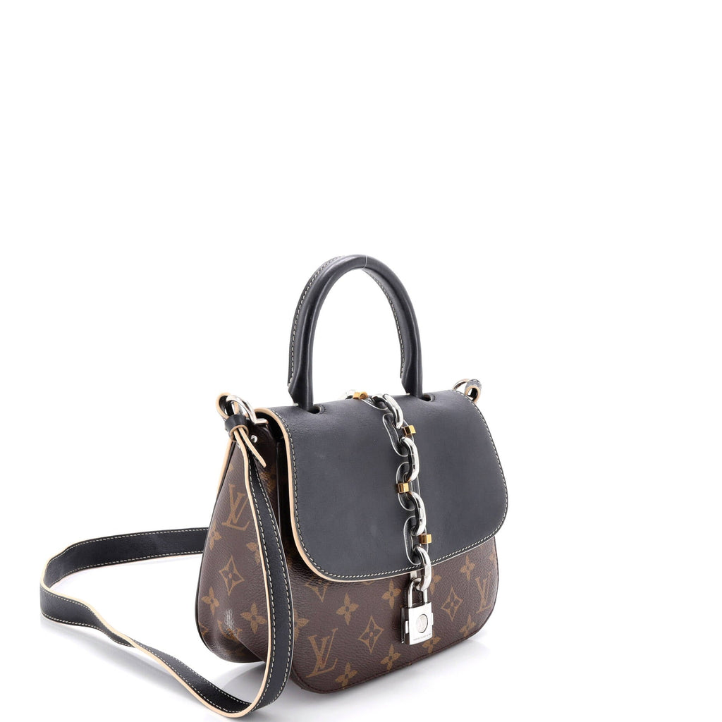Chain It Handbag Monogram Canvas with Leather PM
