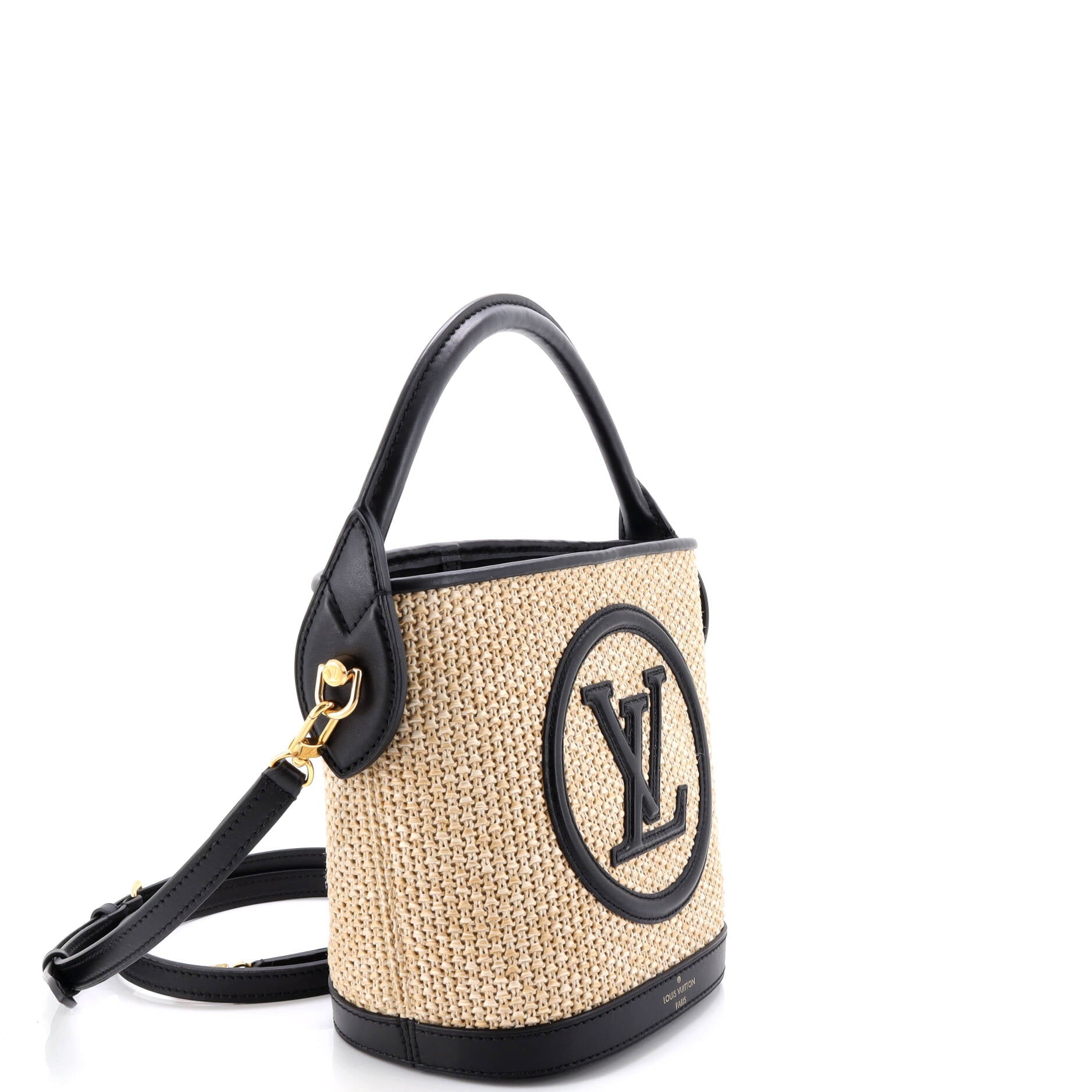 Petit Bucket NM Bag Raffia with Leather