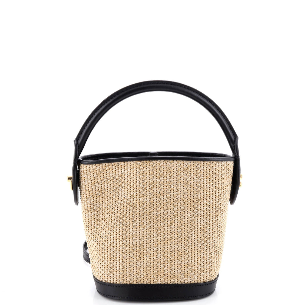 Petit Bucket NM Bag Raffia with Leather