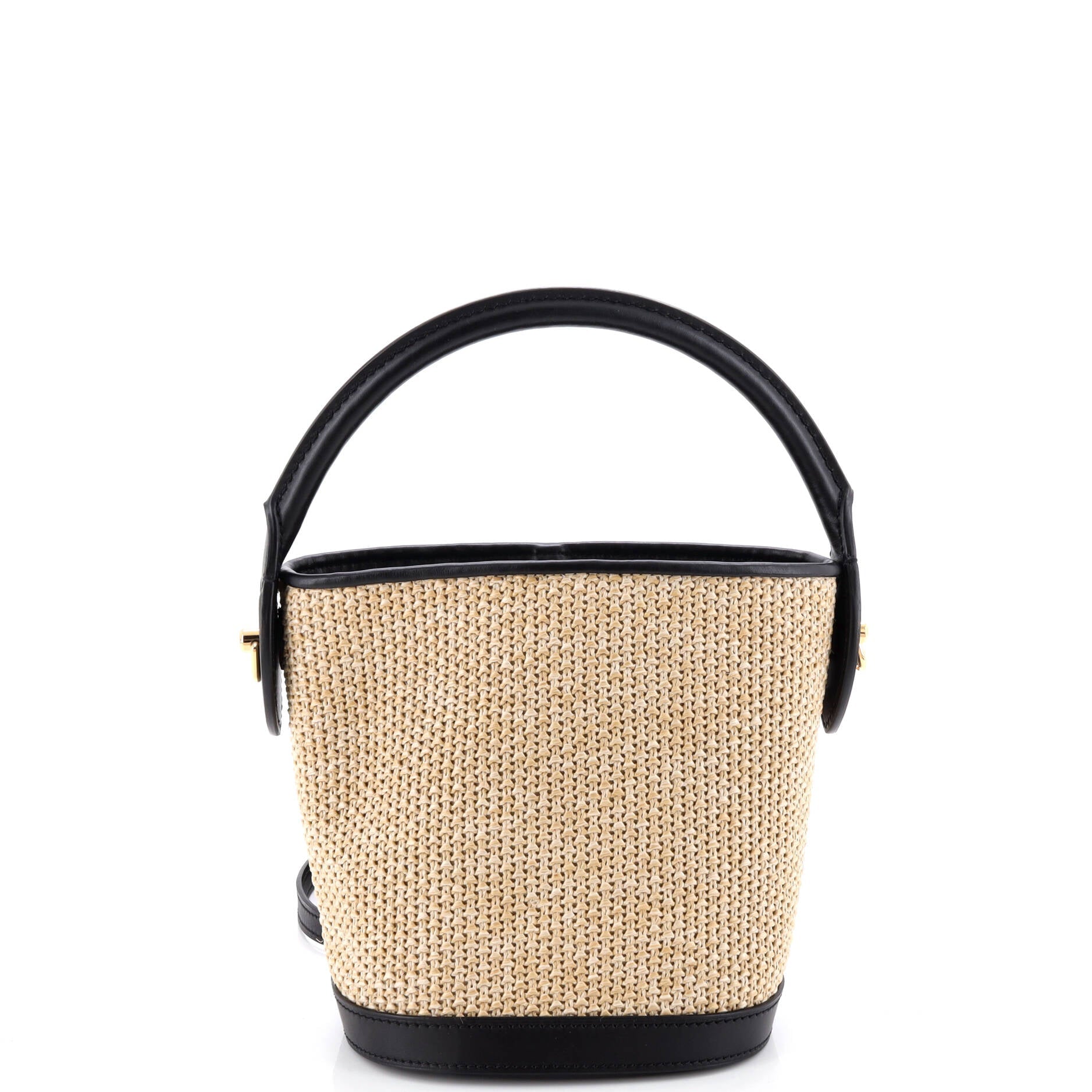 Petit Bucket NM Bag Raffia with Leather