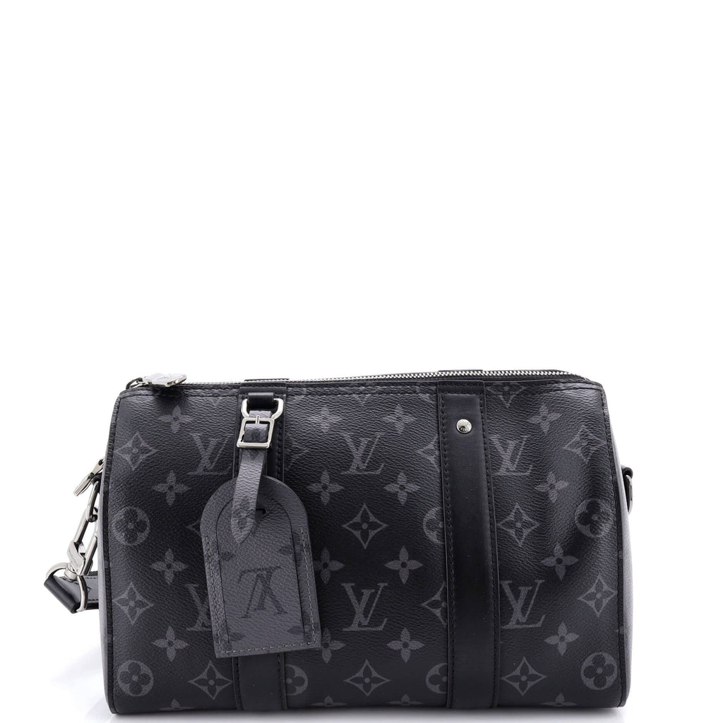 City Keepall Bag Reverse Monogram Eclipse Canvas
