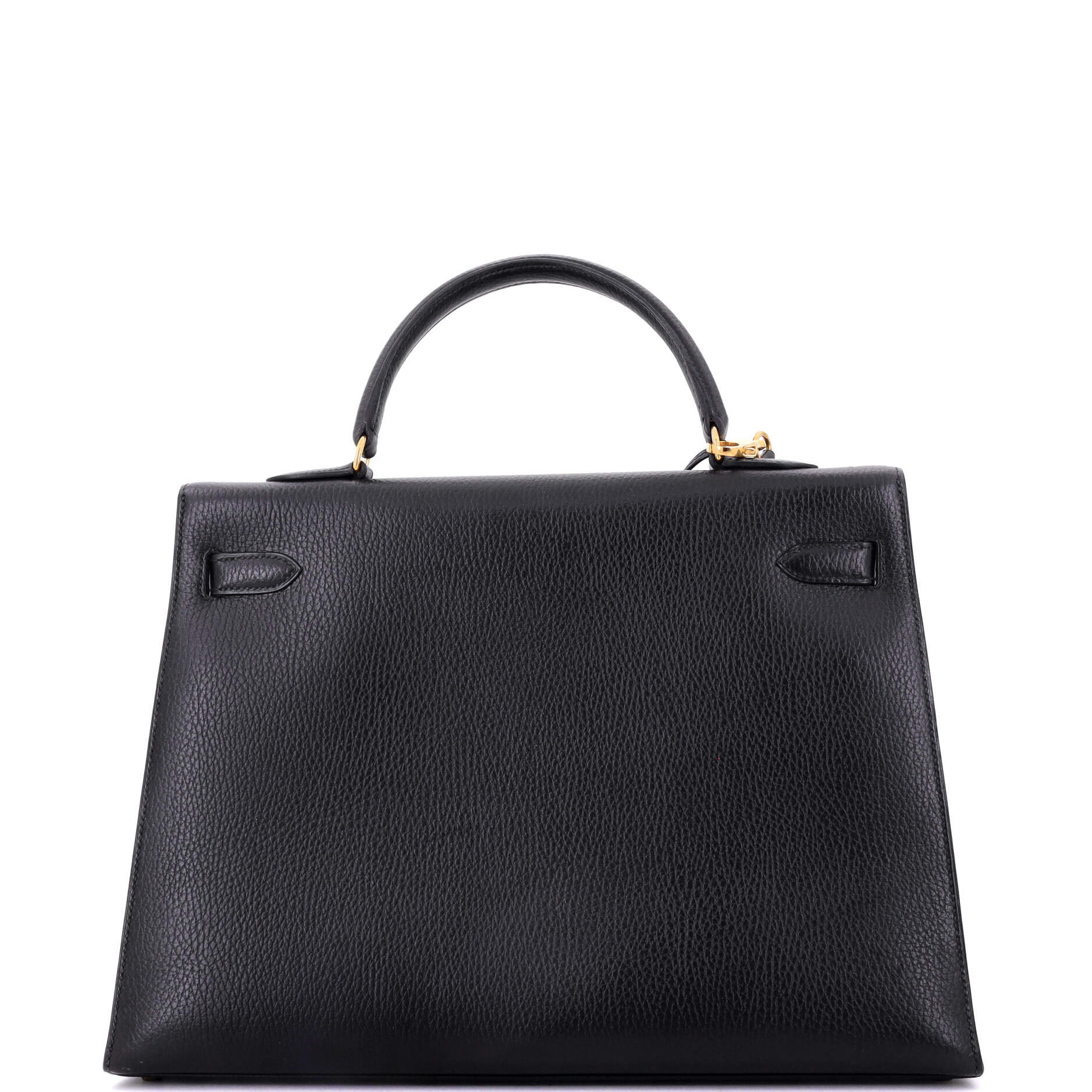 Kelly Handbag Noir Ardennes with Gold Hardware 35