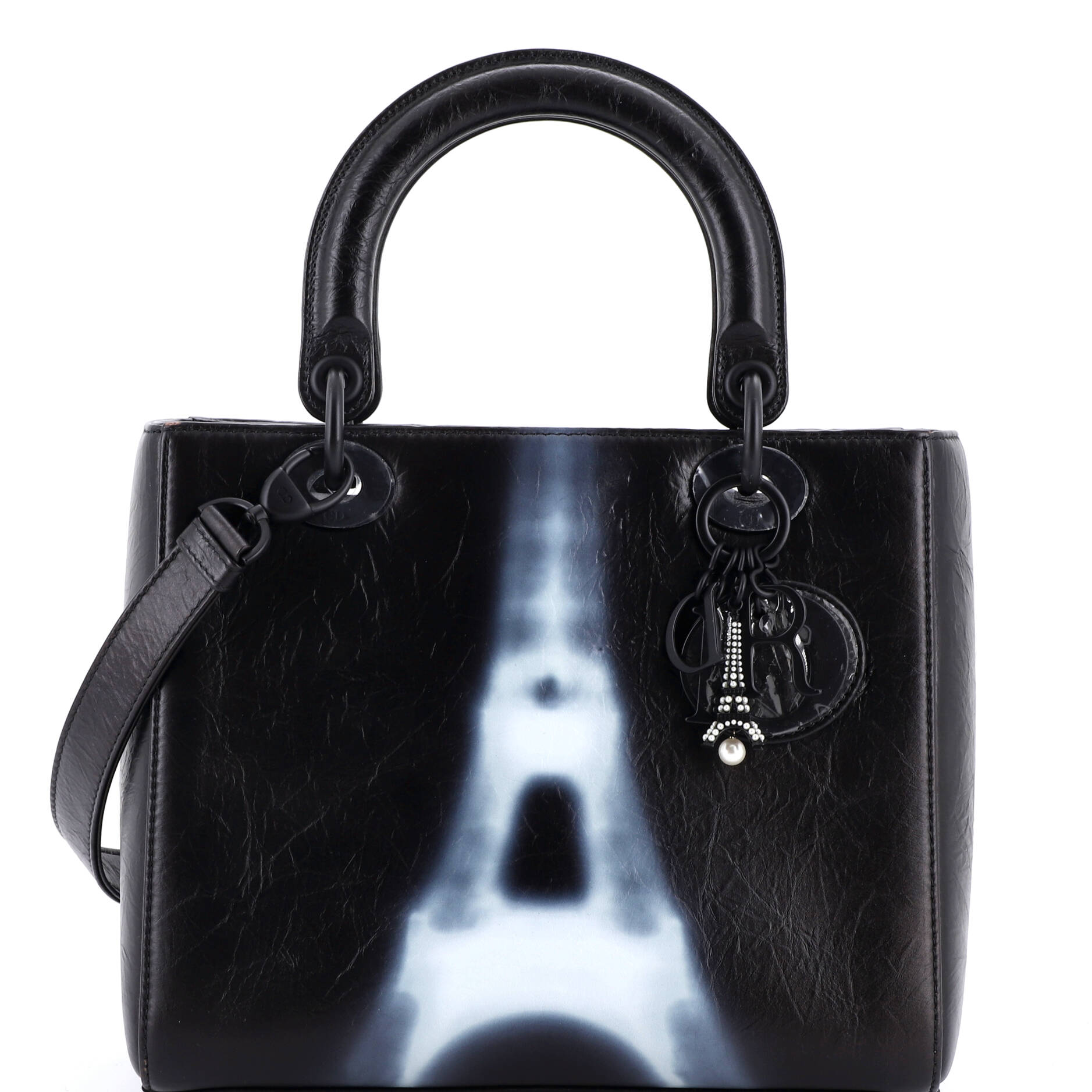 Lady Dior Bag Limited Edition Eiffel Tower Printed Leather Medium
