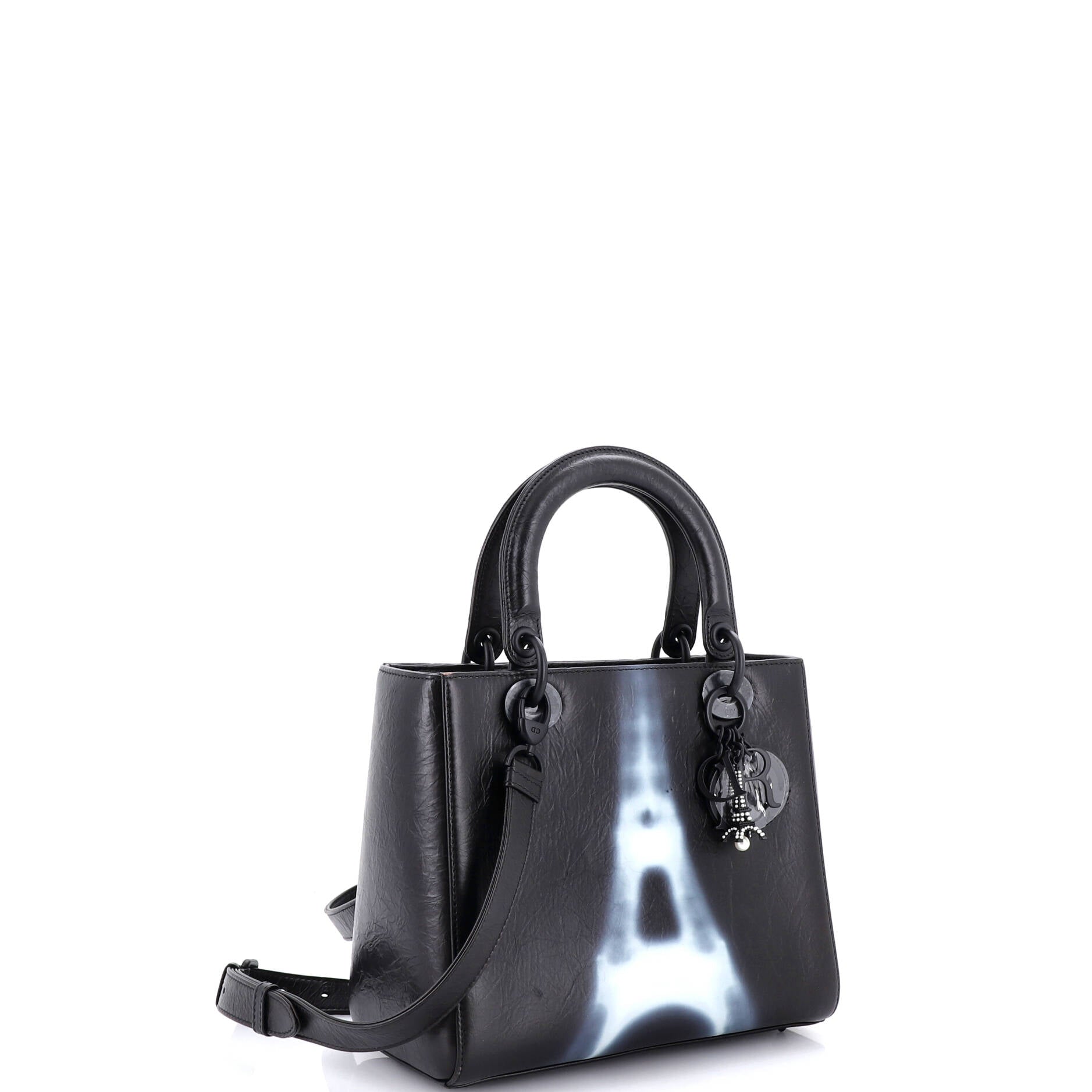 Lady Dior Bag Limited Edition Eiffel Tower Printed Leather Medium