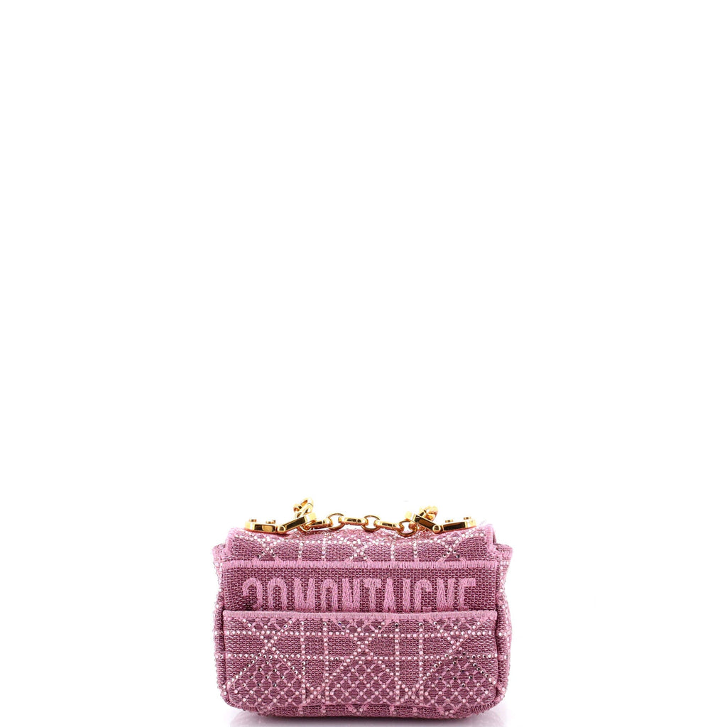 Caro Bag Crystal Embellished Cannage Quilt Canvas Micro