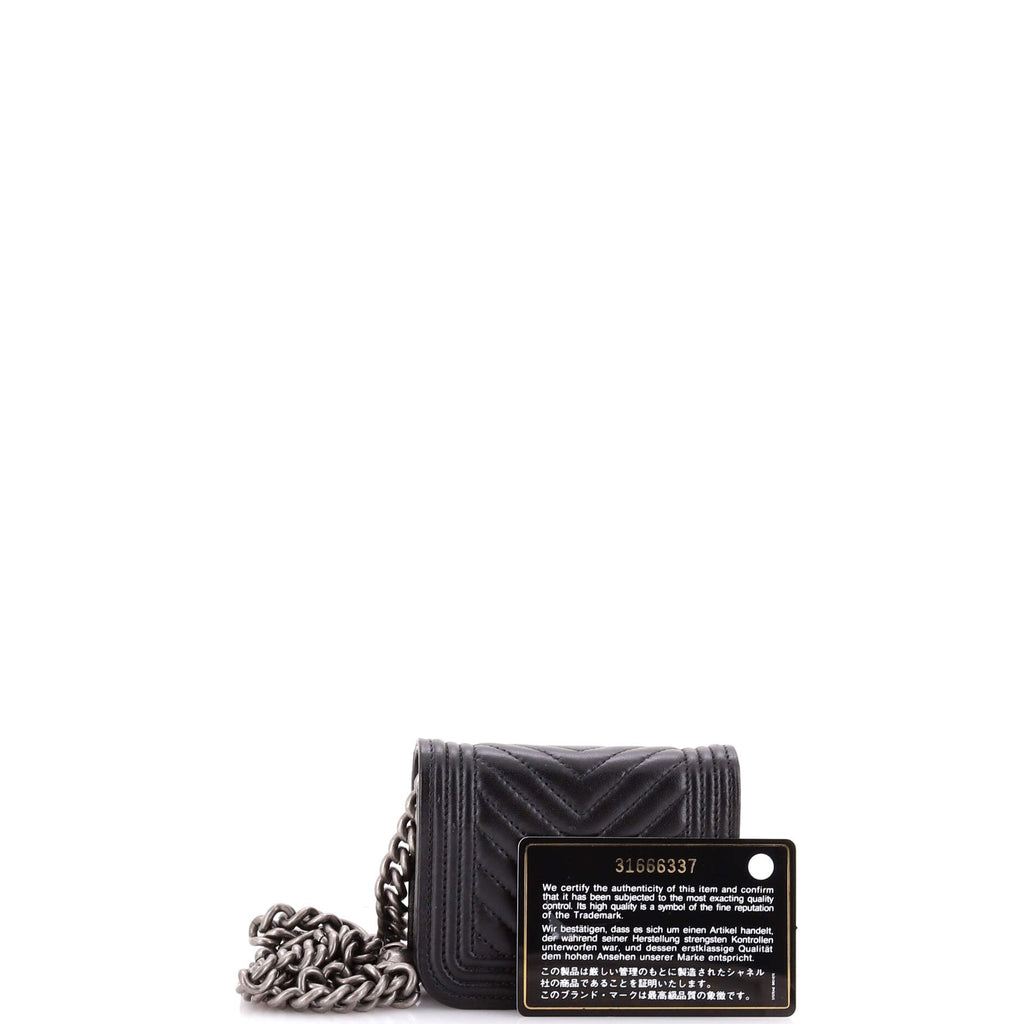 Boy Flap Chain Belt Bag Chevron Lambskin