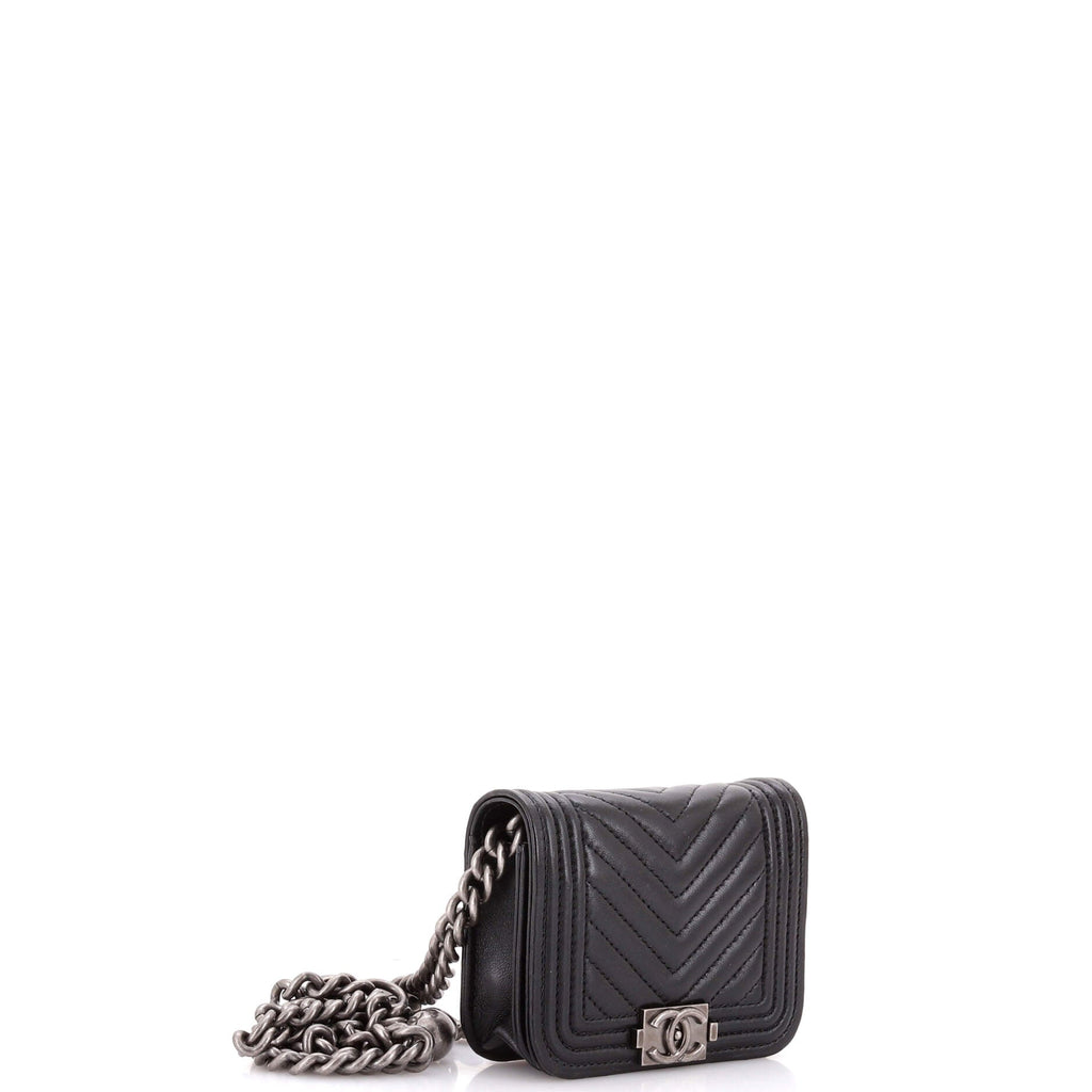 Boy Flap Chain Belt Bag Chevron Lambskin