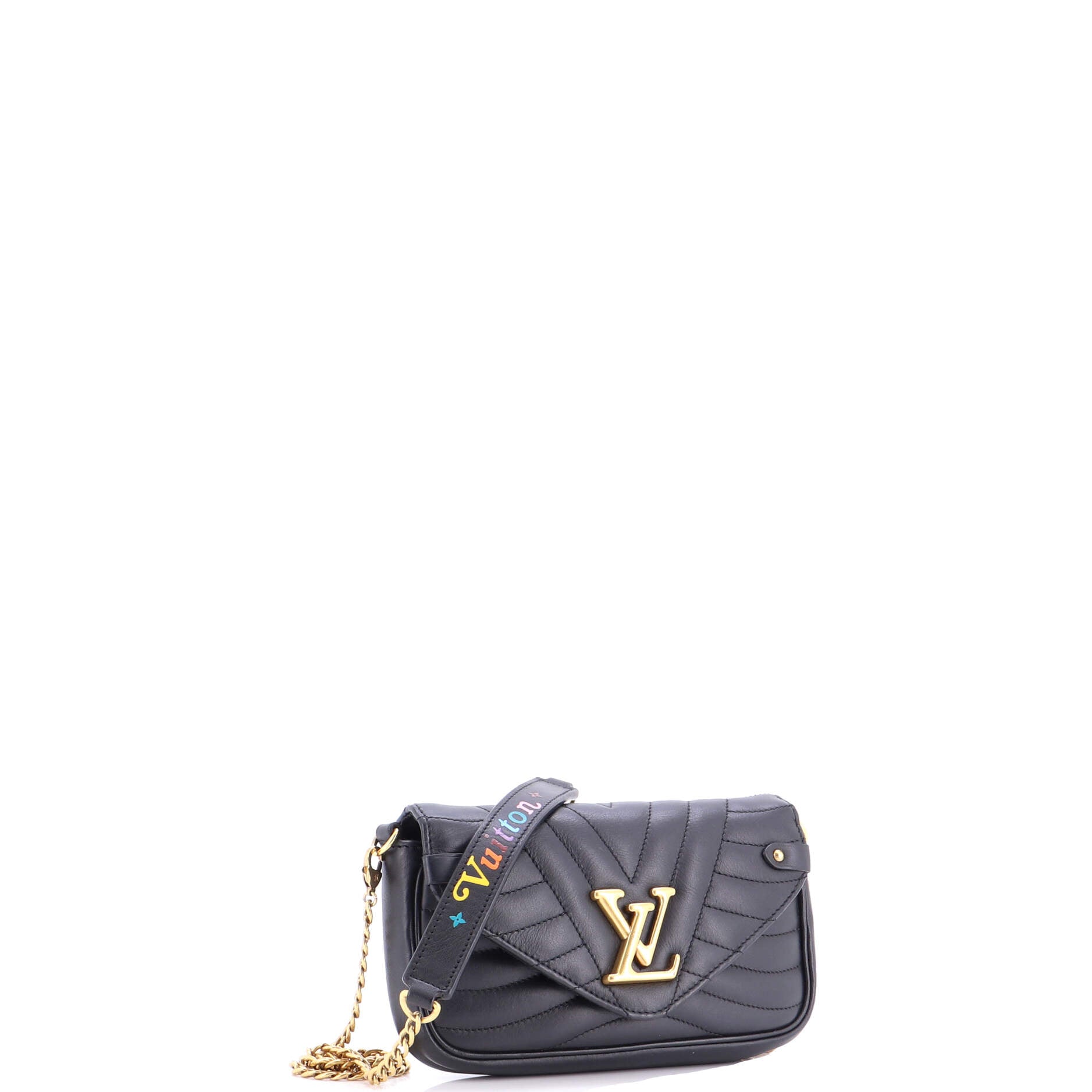 New Wave Chain Pochette Quilted Leather