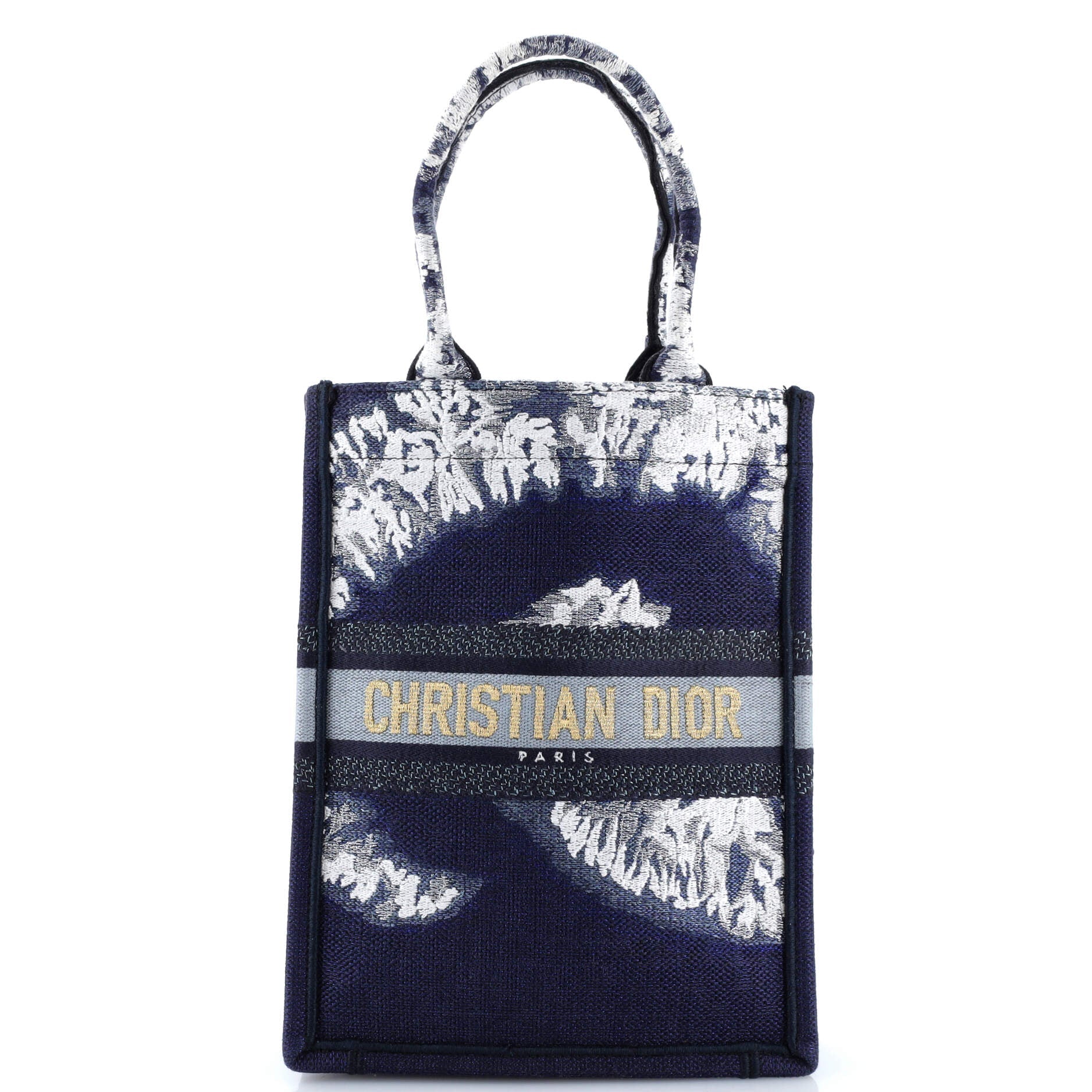 Book Tote Embroidered Canvas Vertical