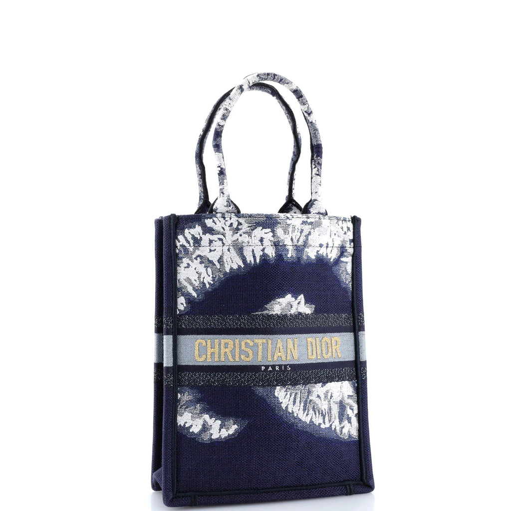 Book Tote Embroidered Canvas Vertical