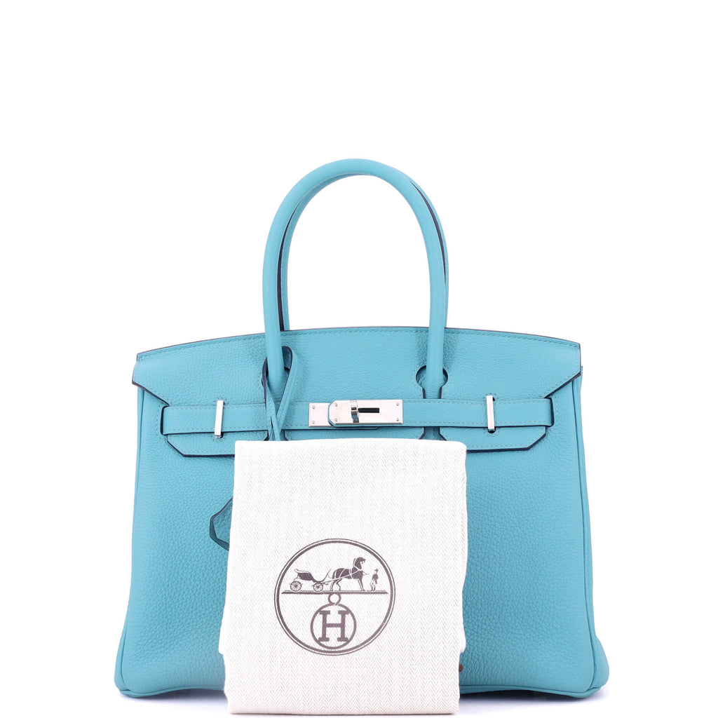 Birkin Handbag Bleu Du Nord Togo with Palladium Hardware 30