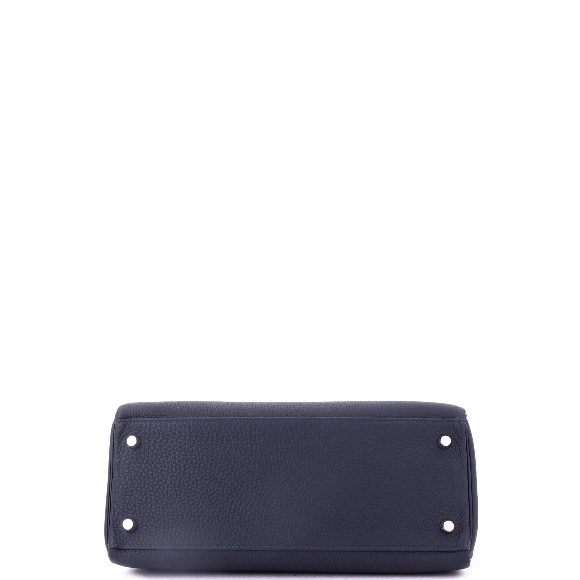 Kelly Handbag Bleu Nuit Togo with Palladium Hardware 28