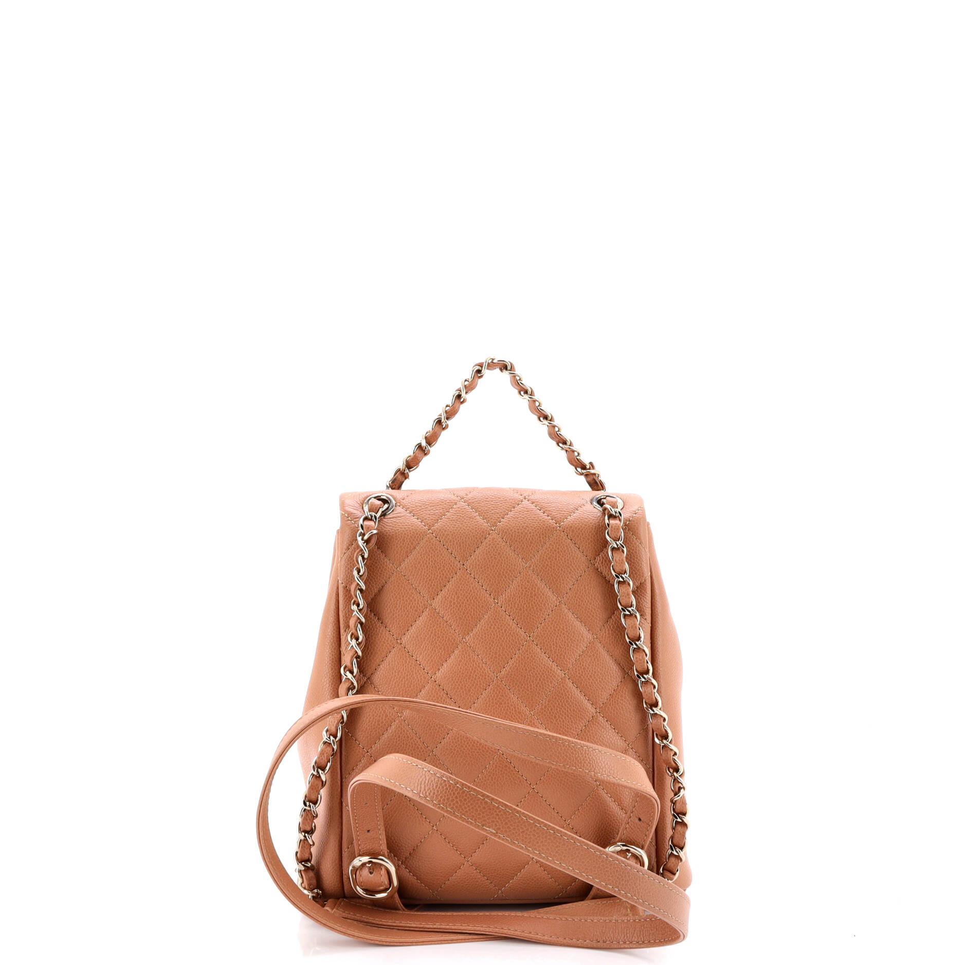 Duma Pockets Drawstring Backpack Quilted Caviar Small
