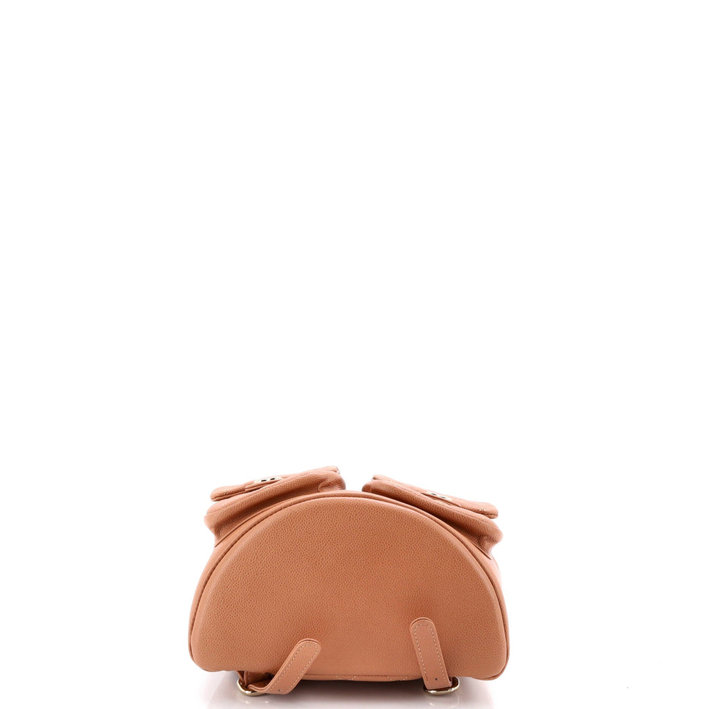 Duma Pockets Drawstring Backpack Quilted Caviar Small