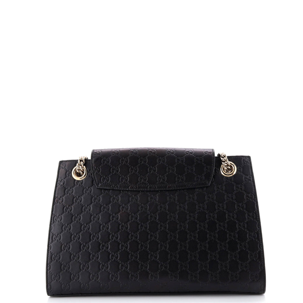 Emily Chain Flap Shoulder Bag Guccissima Leather Large
