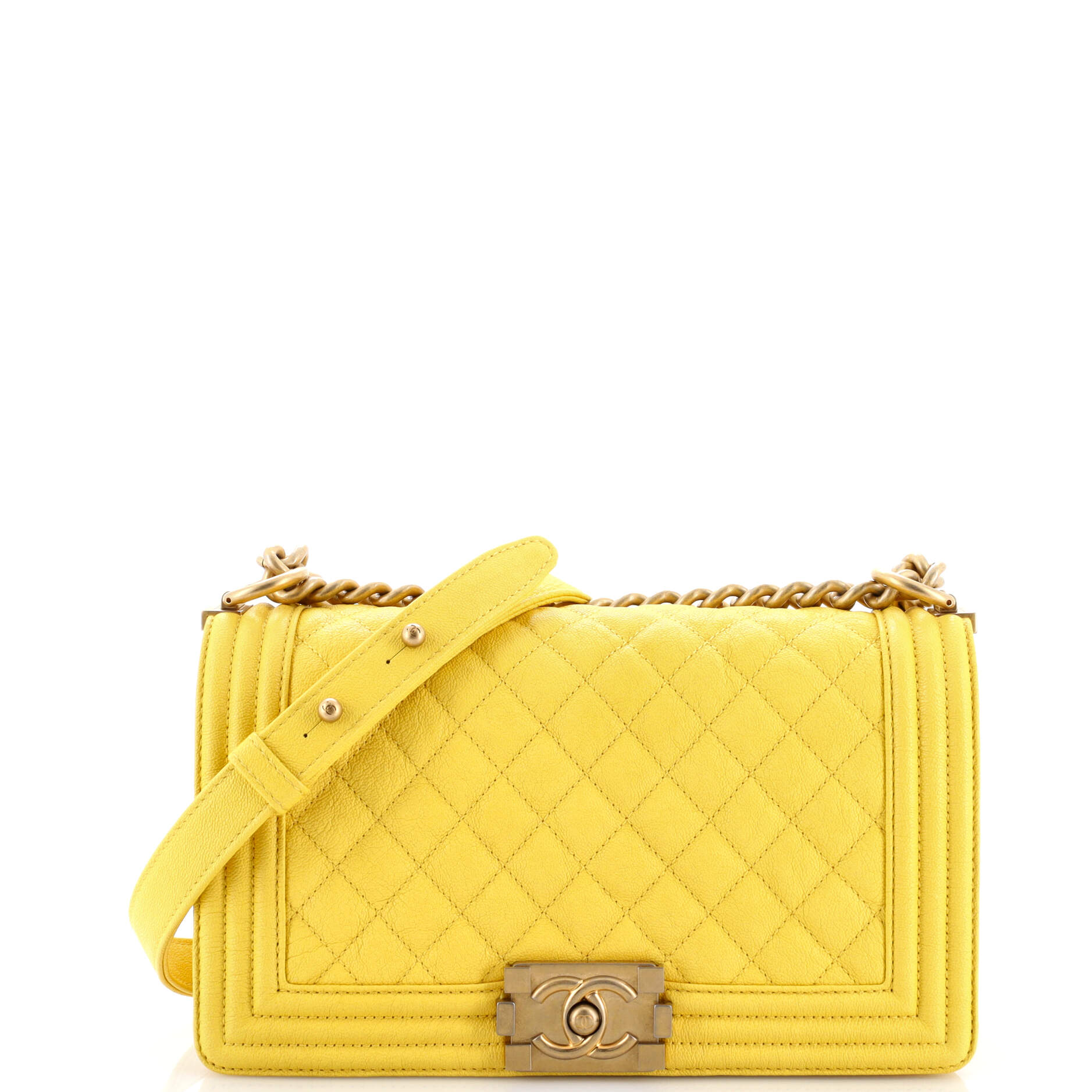 Boy Flap Bag Quilted Caviar Old Medium