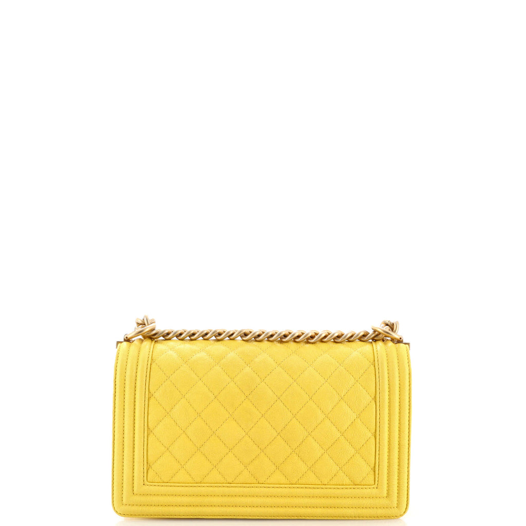 Boy Flap Bag Quilted Caviar Old Medium