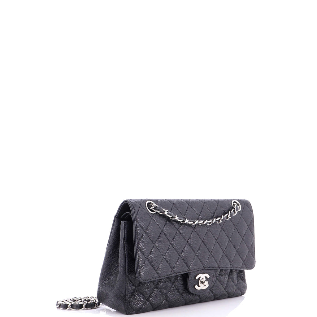 Vintage Classic Double Flap Bag Quilted Caviar Medium