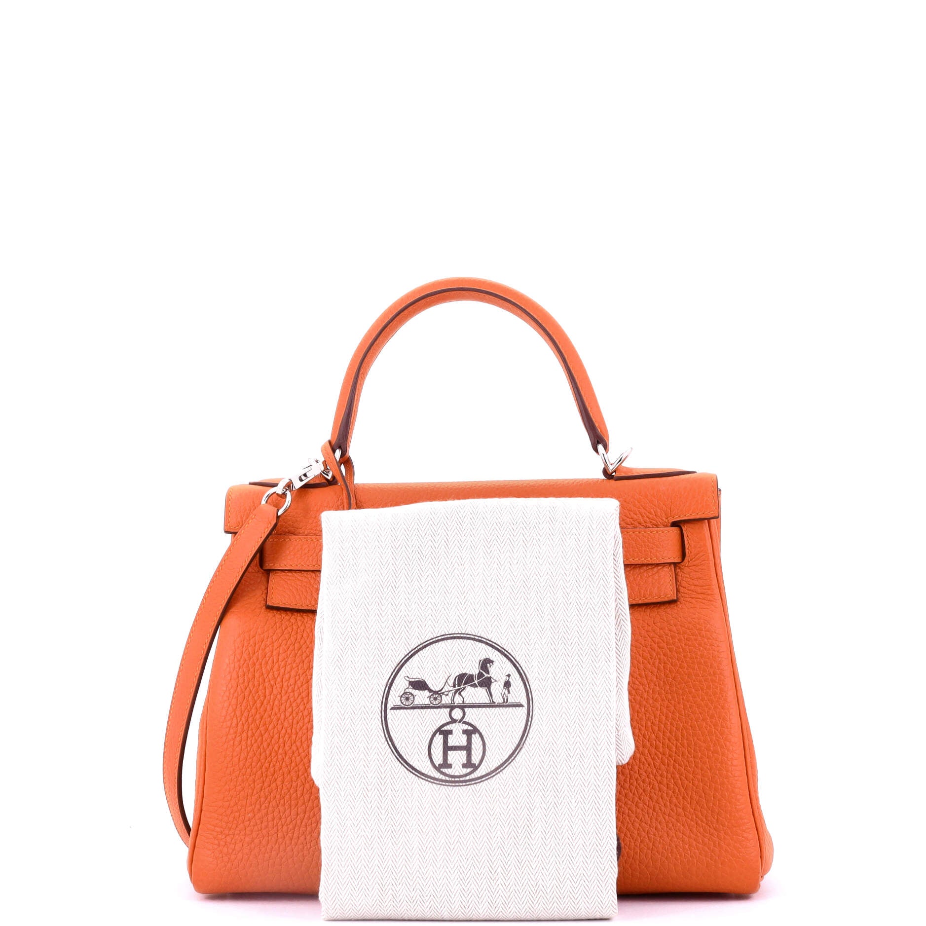 Kelly Handbag Feu Clemence with Palladium Hardware 28
