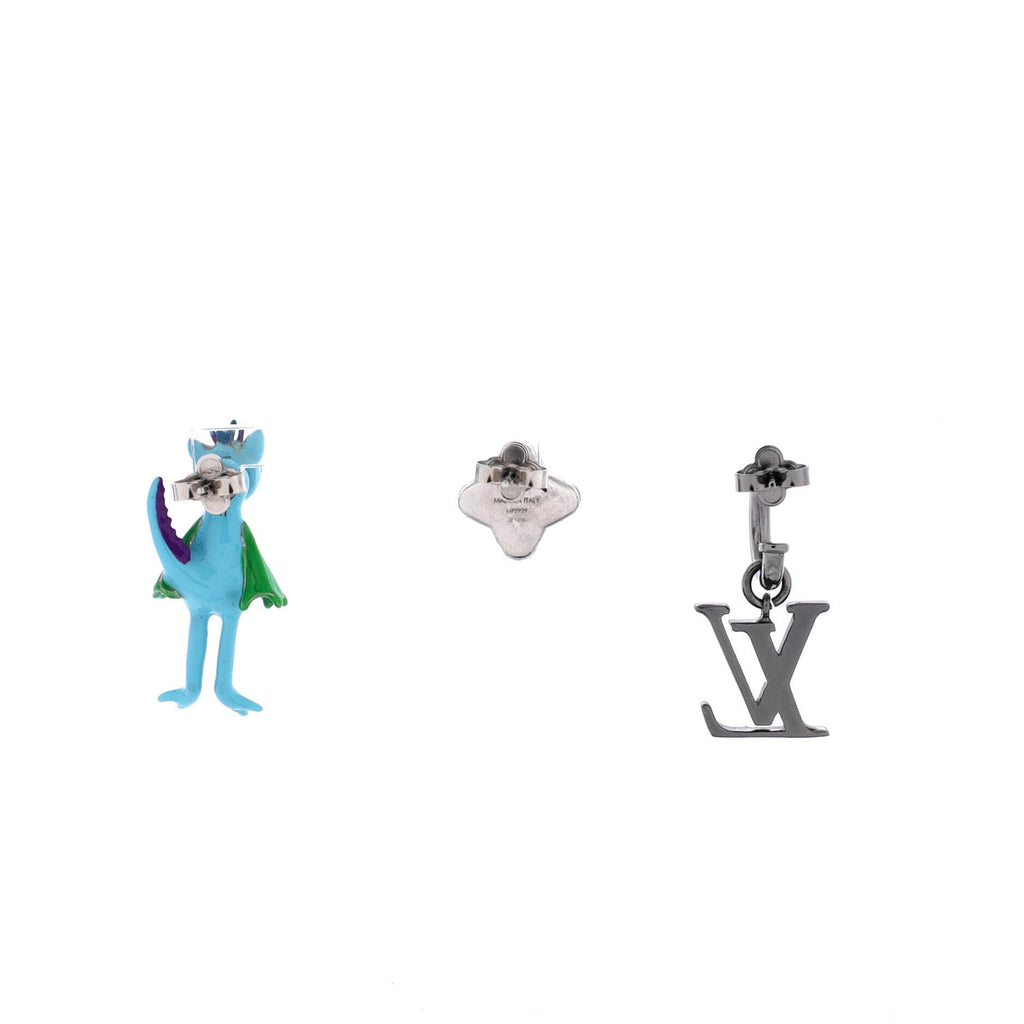 LV Friends 3 Earrings Set Metal with Enamel and Crystals