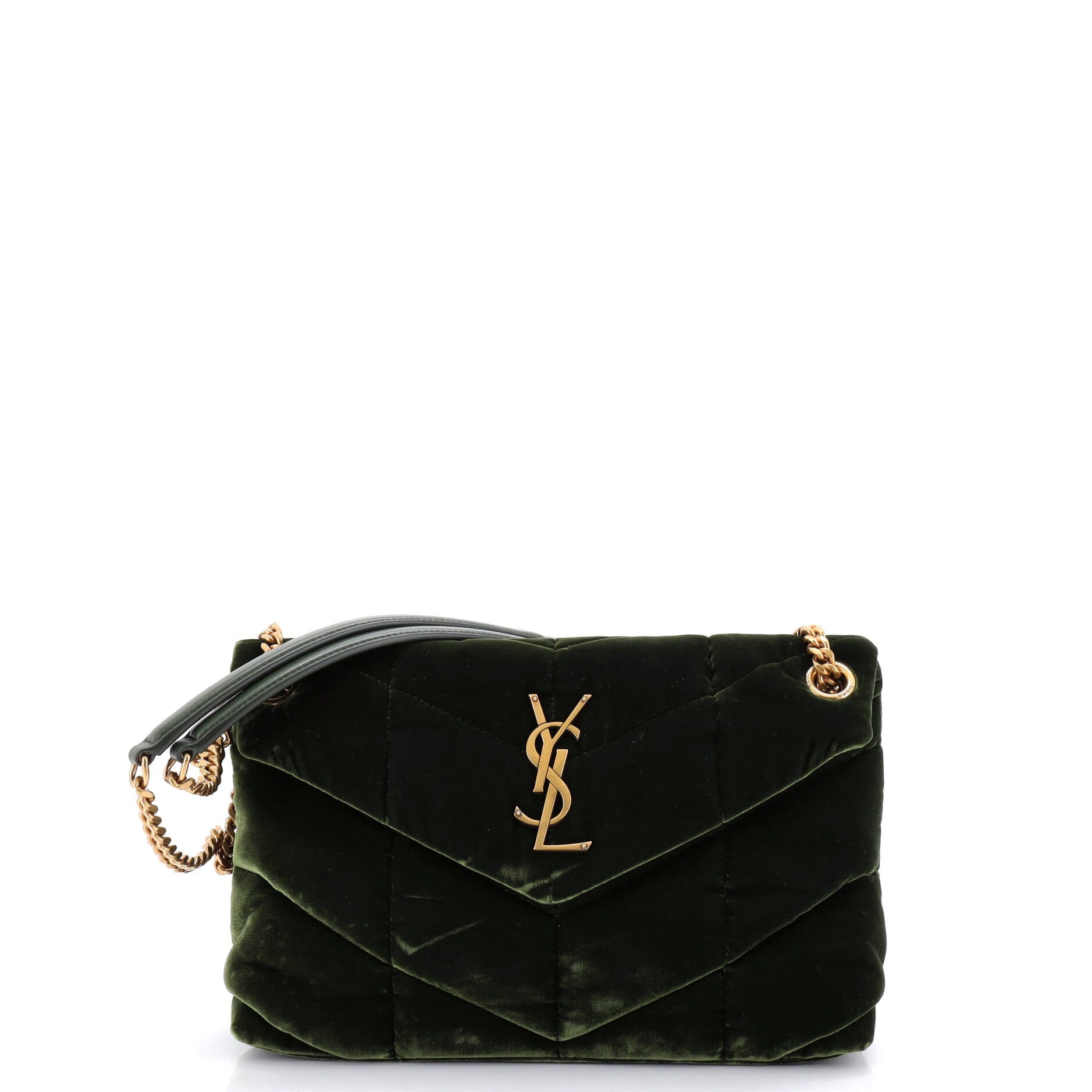 Loulou Puffer Shoulder Bag Quilted Velvet Small