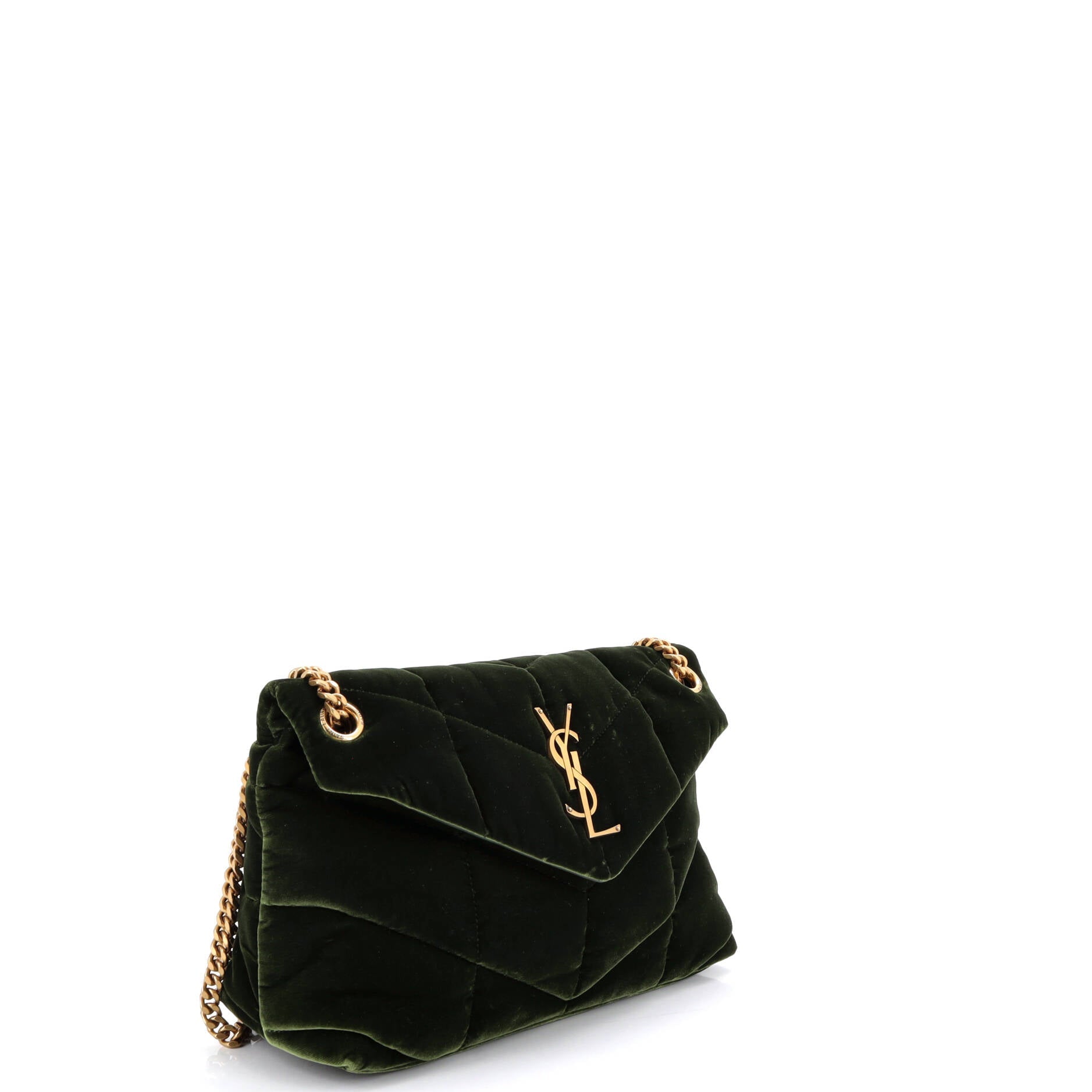 Loulou Puffer Shoulder Bag Quilted Velvet Small