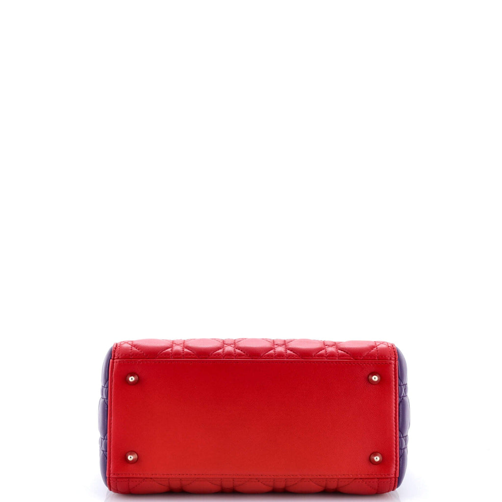 Tricolor Lady Dior Bag Cannage Quilt Lambskin Medium