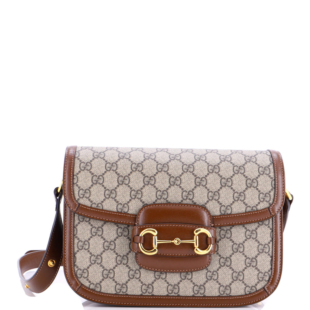 Horsebit 1955 Shoulder Bag GG Coated Canvas with Leather Small