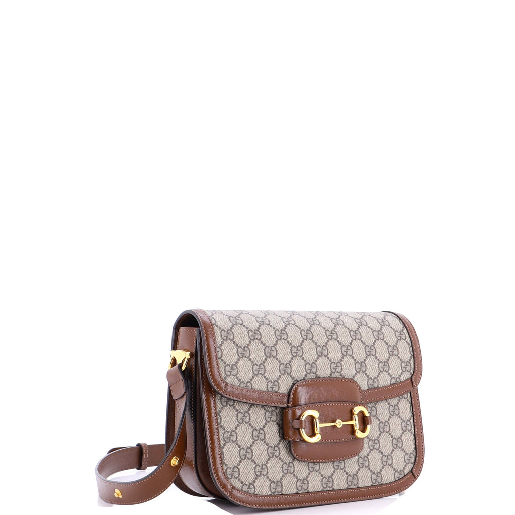 Horsebit 1955 Shoulder Bag GG Coated Canvas with Leather Small