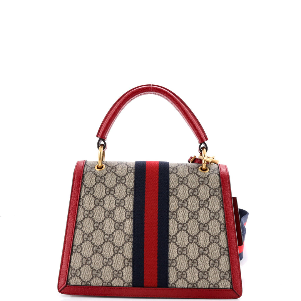 Queen Margaret Top Handle Bag GG Coated Canvas with Leather Small