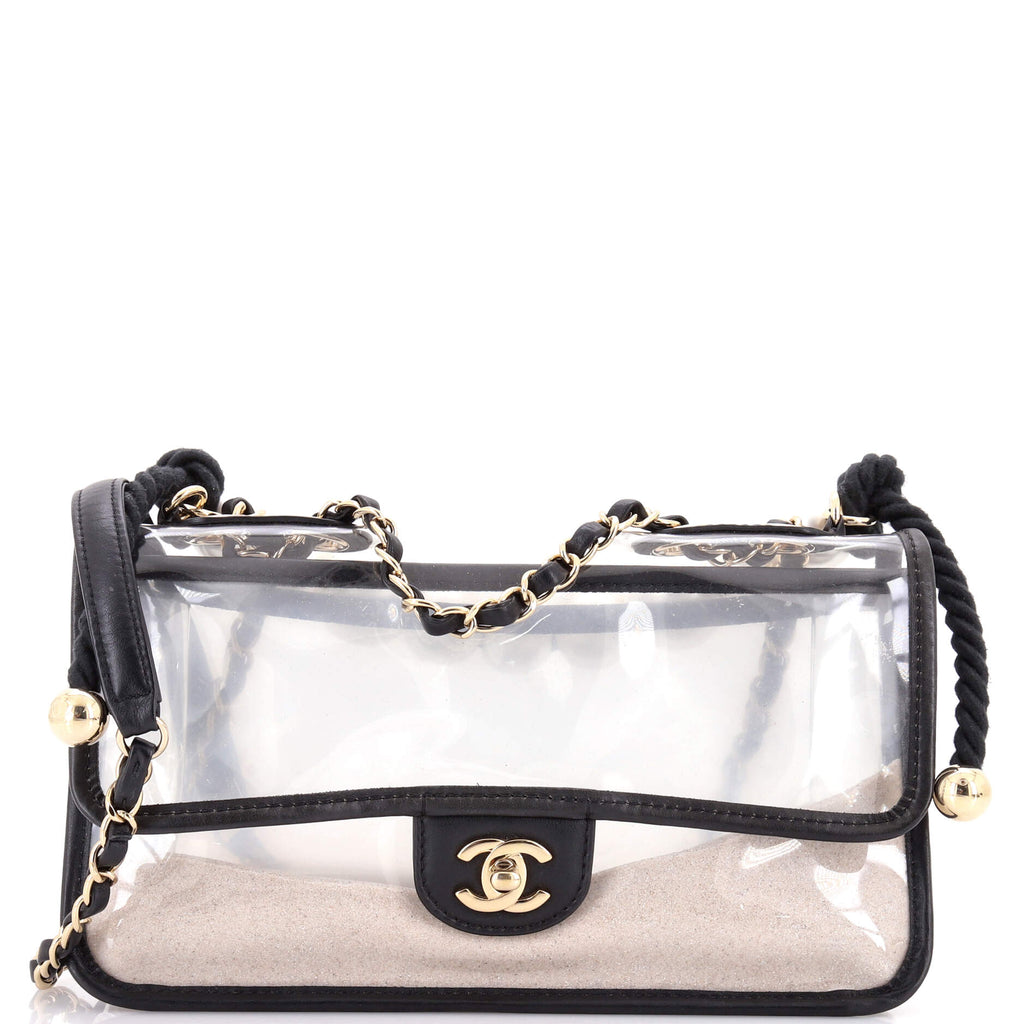 Sand By The Sea Pearl Flap Bag PVC with Lambskin Medium