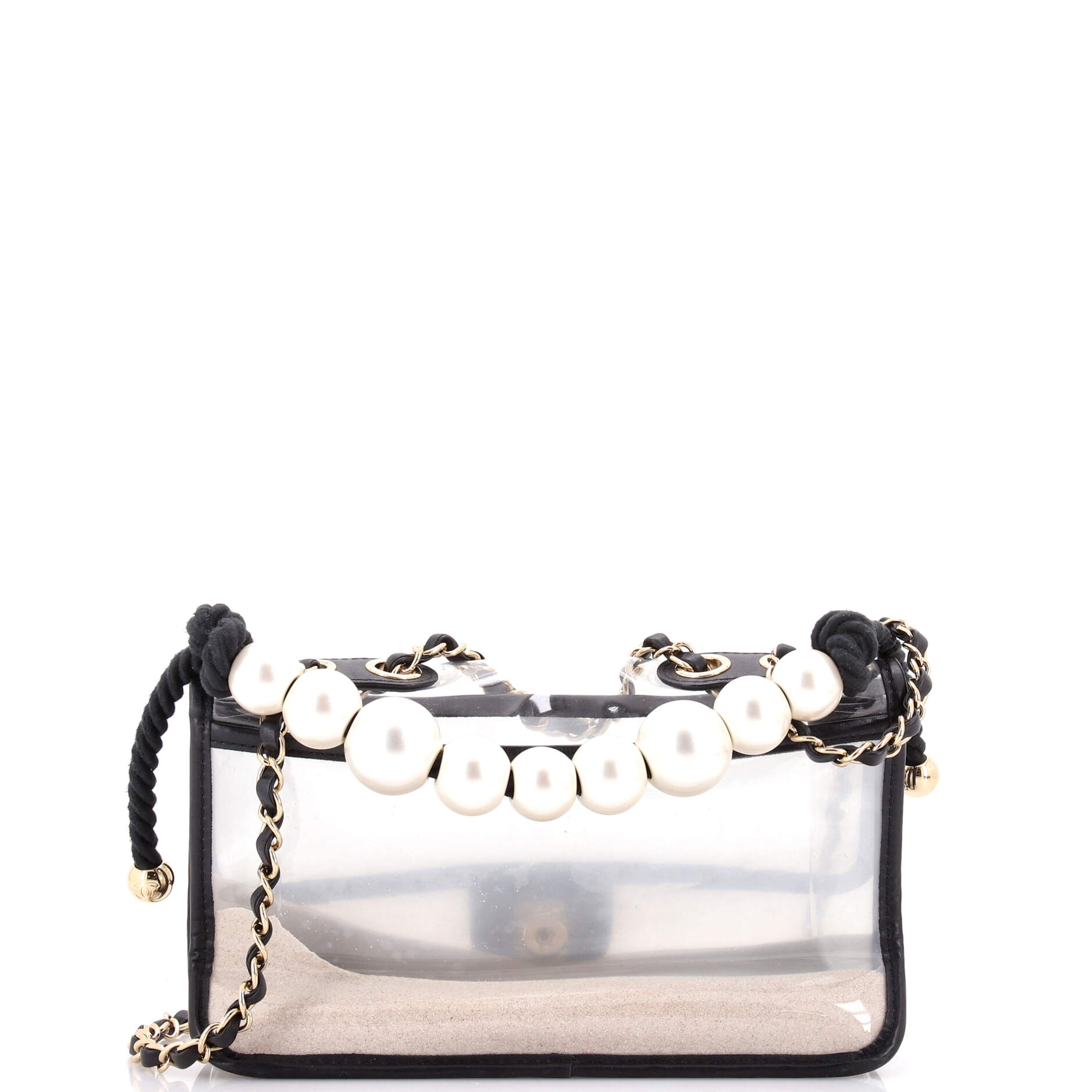 Sand By The Sea Pearl Flap Bag PVC with Lambskin Medium
