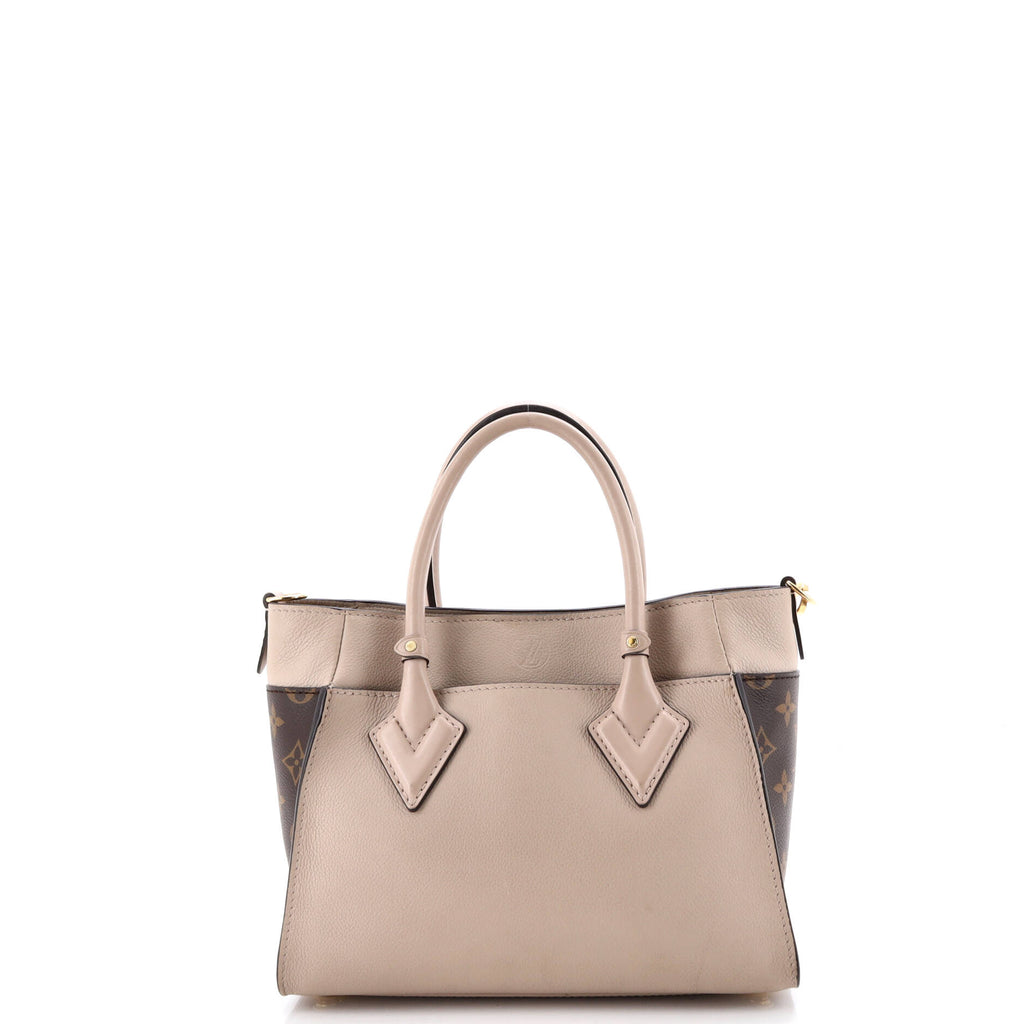 On My Side Tote Leather with Monogram Canvas PM