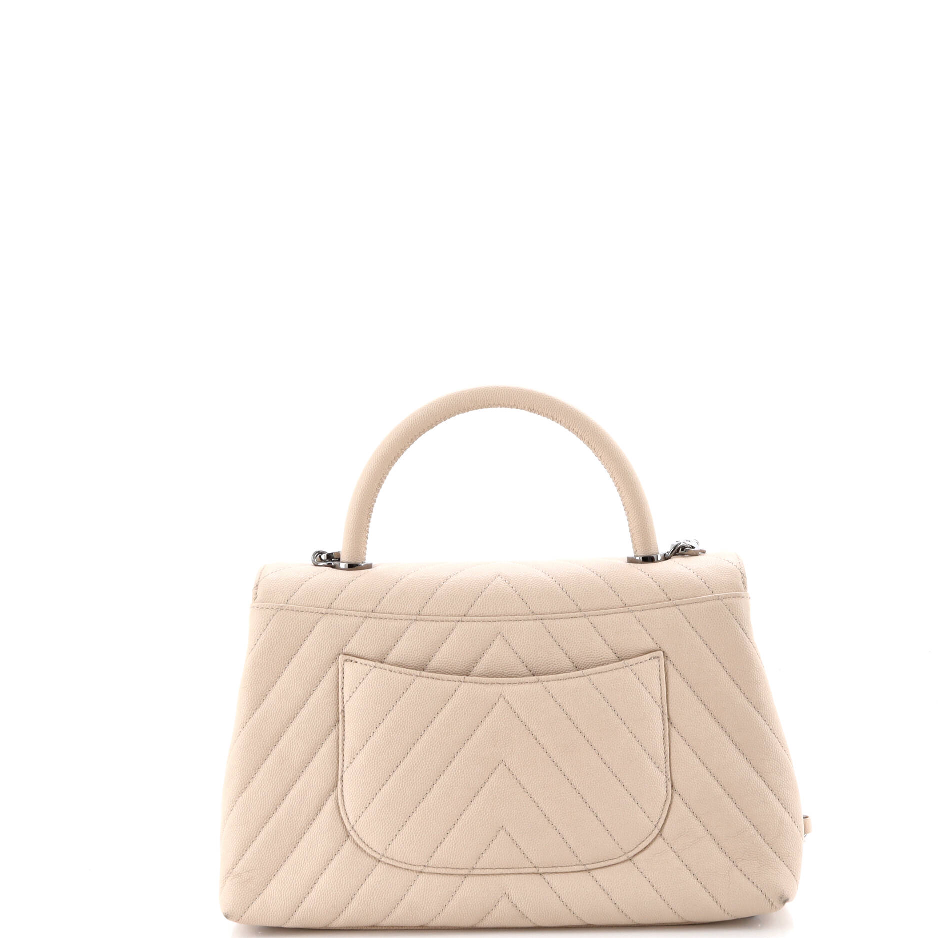 Coco Top Handle Bag Chevron Caviar Small