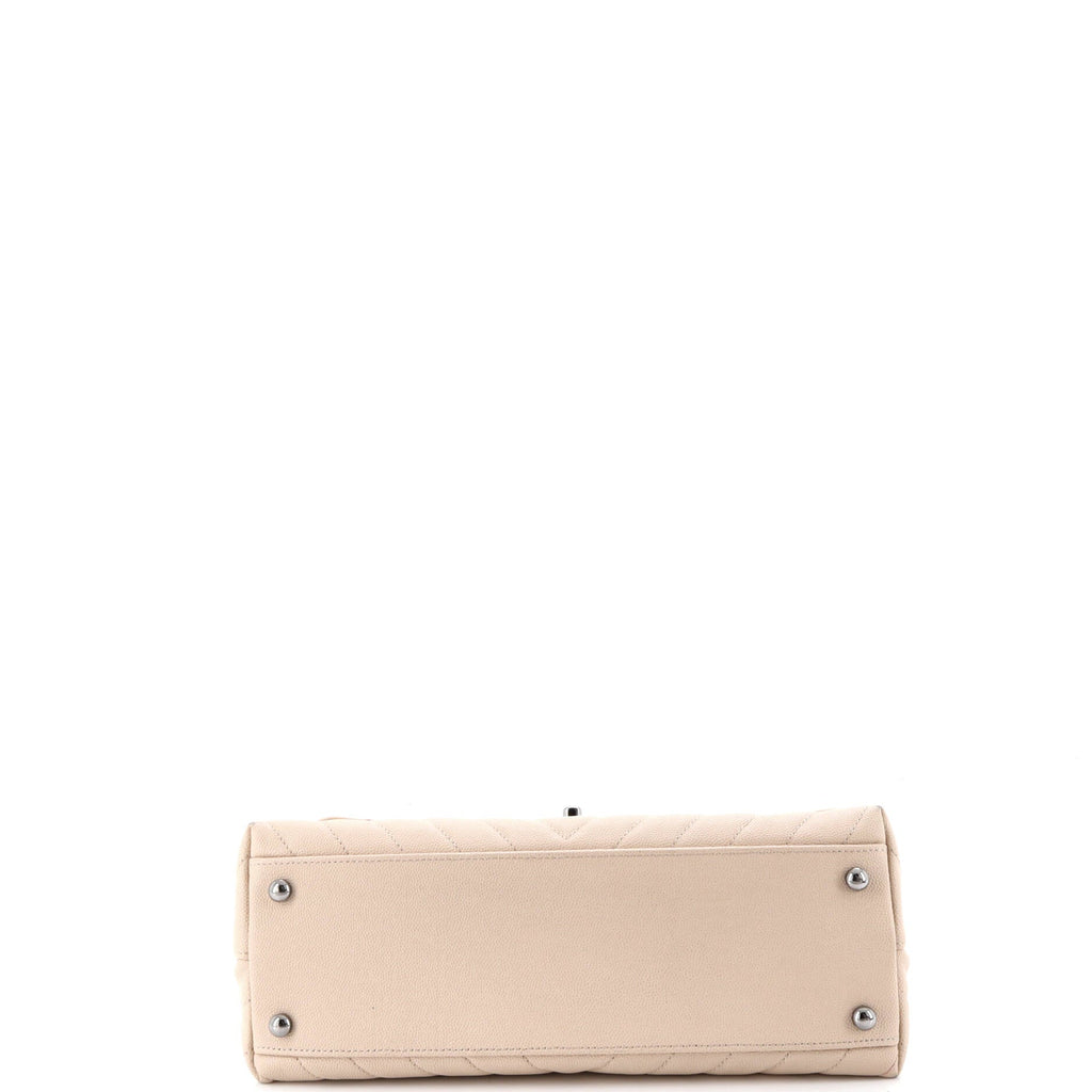 Coco Top Handle Bag Chevron Caviar Small
