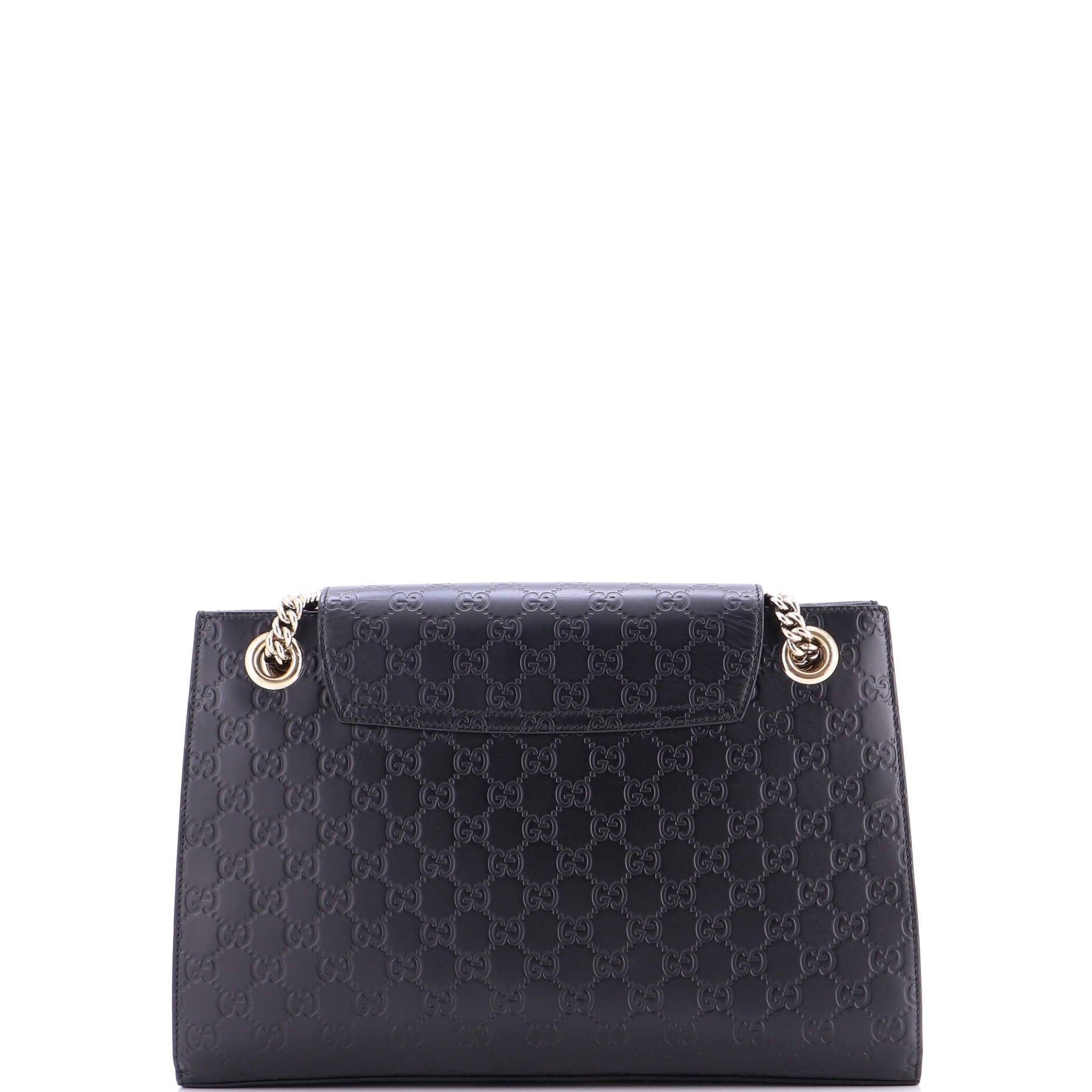 Emily Chain Flap Shoulder Bag Guccissima Leather Large