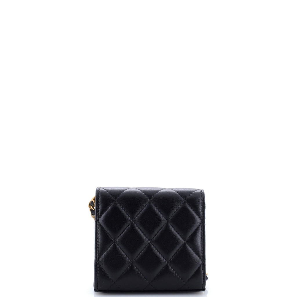 Coco Love CC Heart Clutch with Chain Quilted Lambskin Mini
