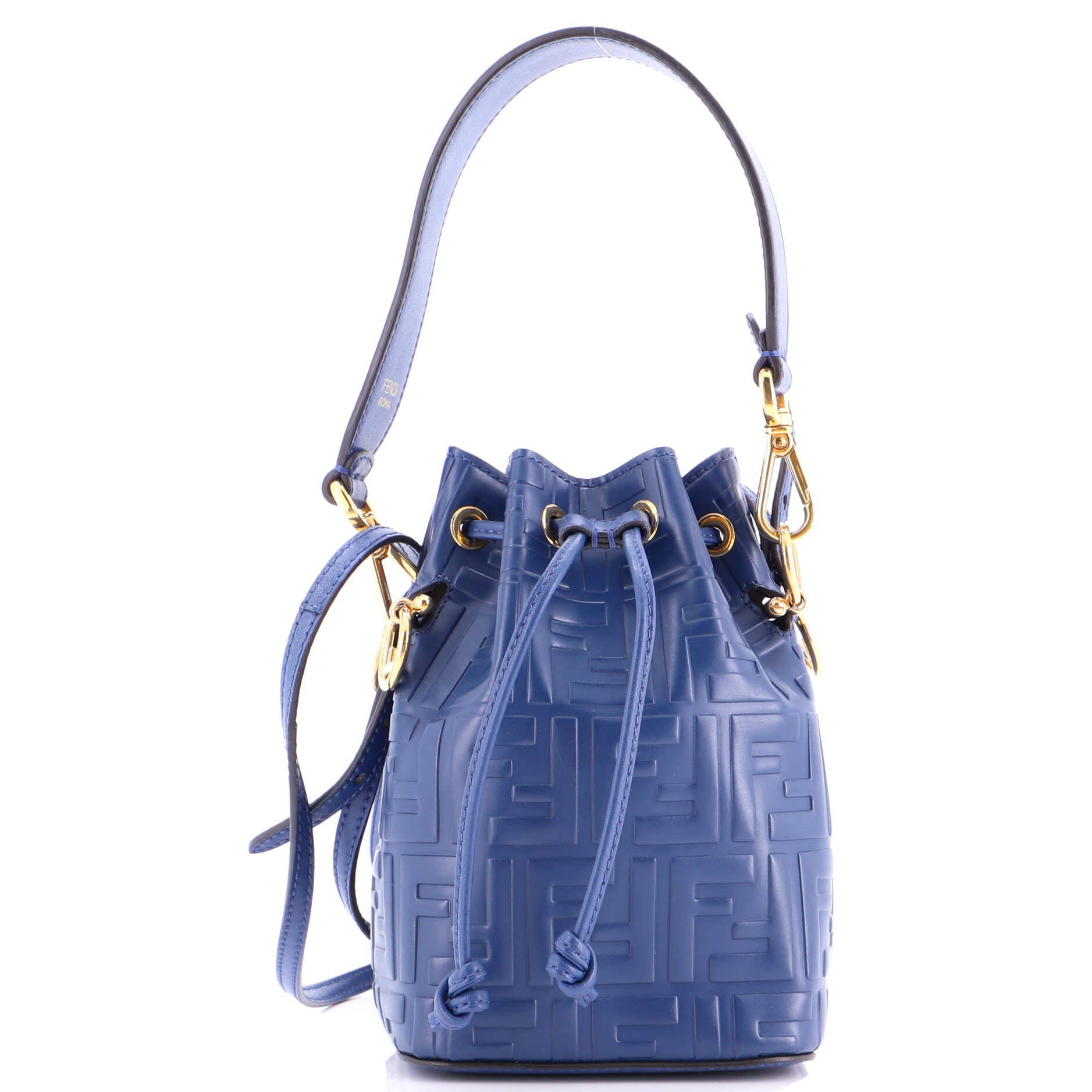 Mon Tresor Bucket Bag Zucca Embossed Leather Mini