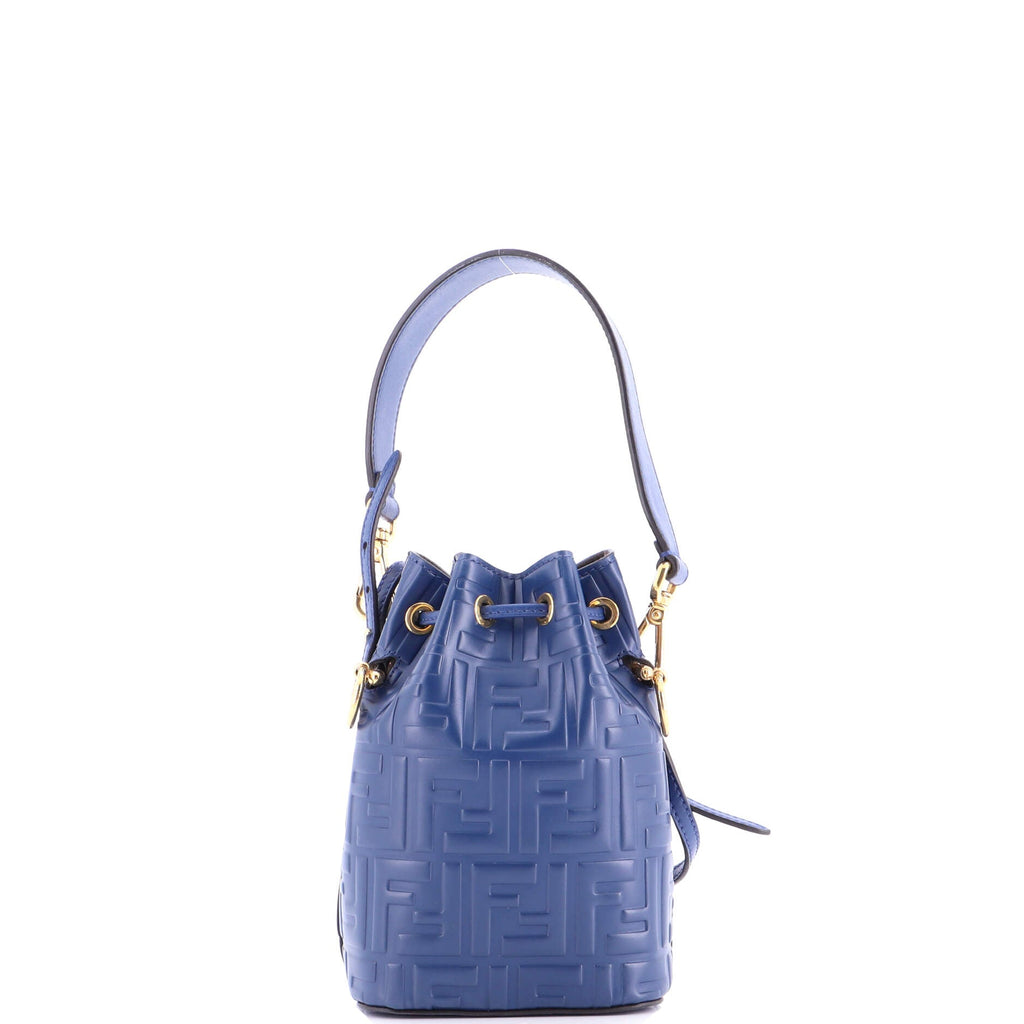 Mon Tresor Bucket Bag Zucca Embossed Leather Mini