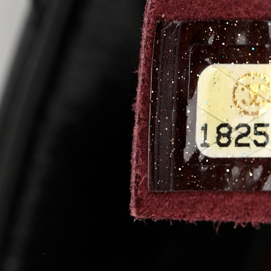 Glazed Calfskin Castle Rock Large Flap Black Burgundy