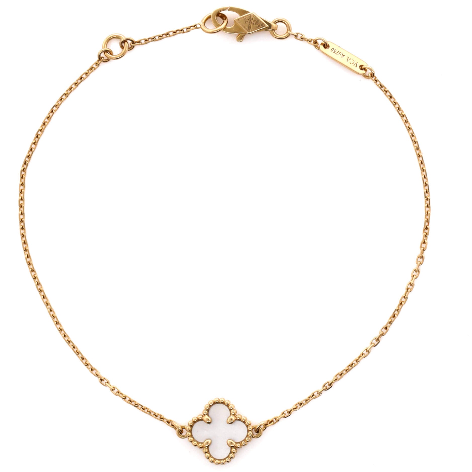 Sweet Alhambra Bracelet 18K Yellow Gold and Mother of Pearl