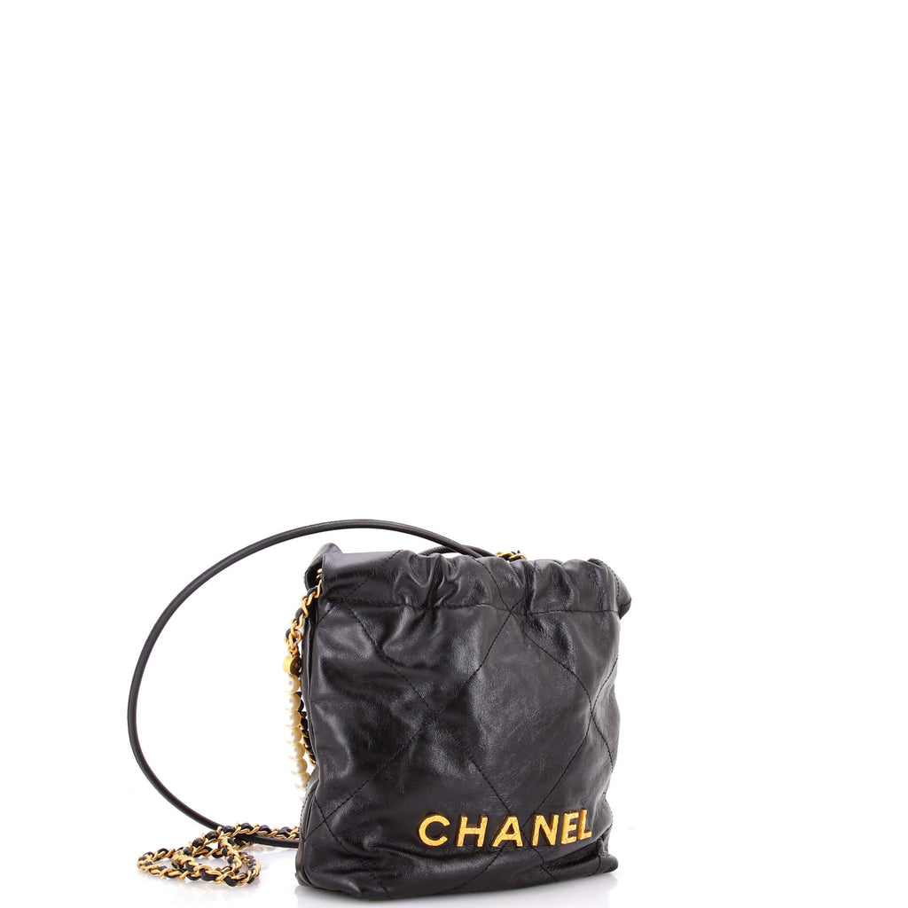 22 Chain Hobo Quilted Calfskin with Pearl Chain Mini