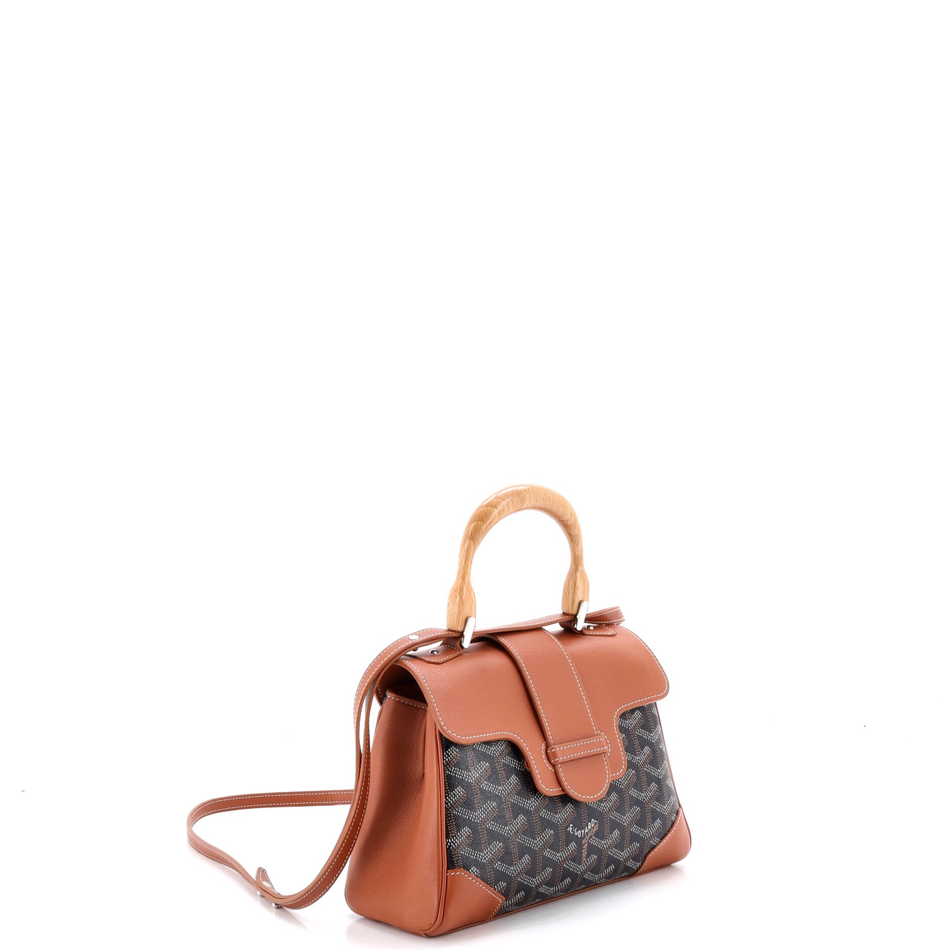 Saigon Top Handle Bag Coated Canvas with Leather Mini