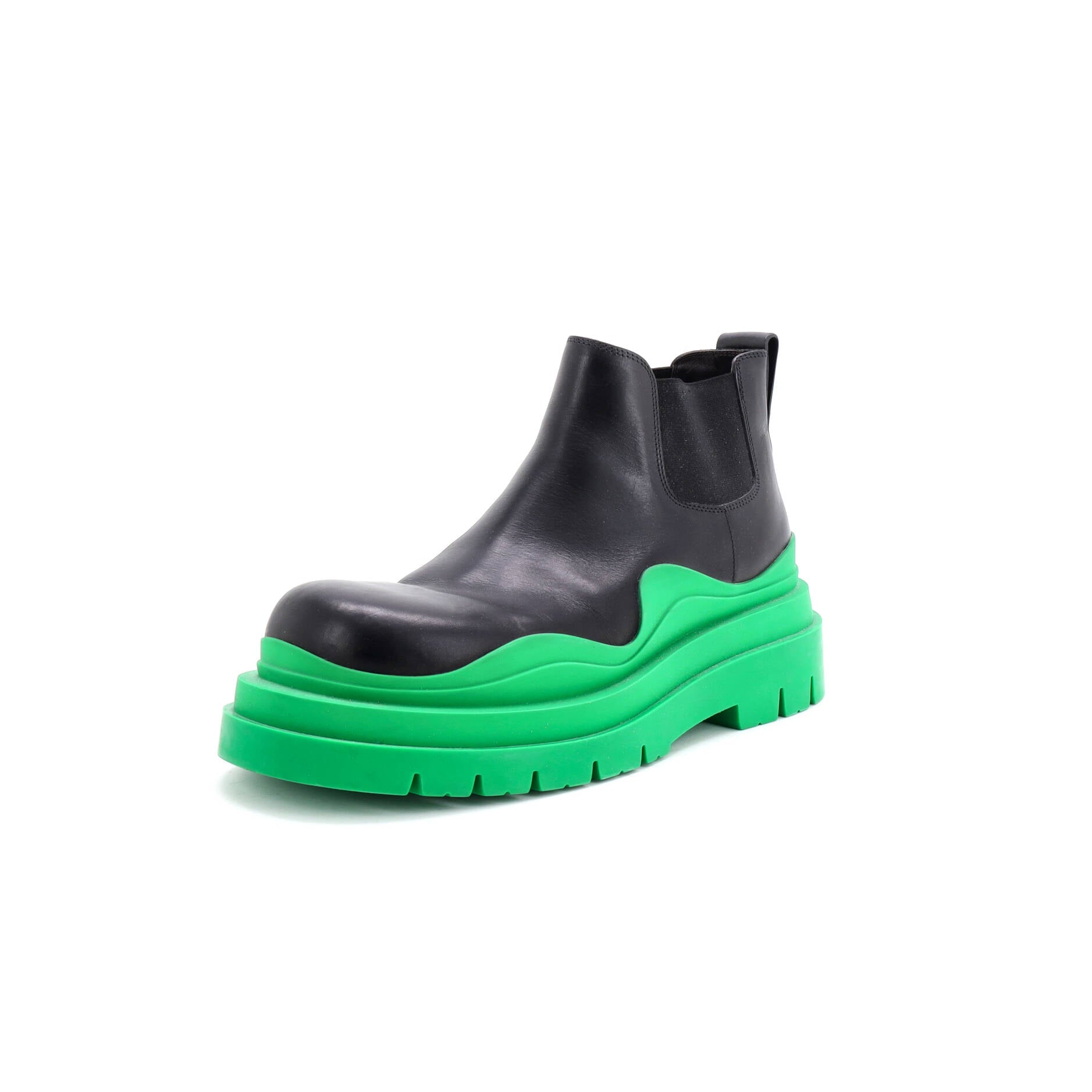Men's Tire Short Chelsea Boots Leather and Rubber