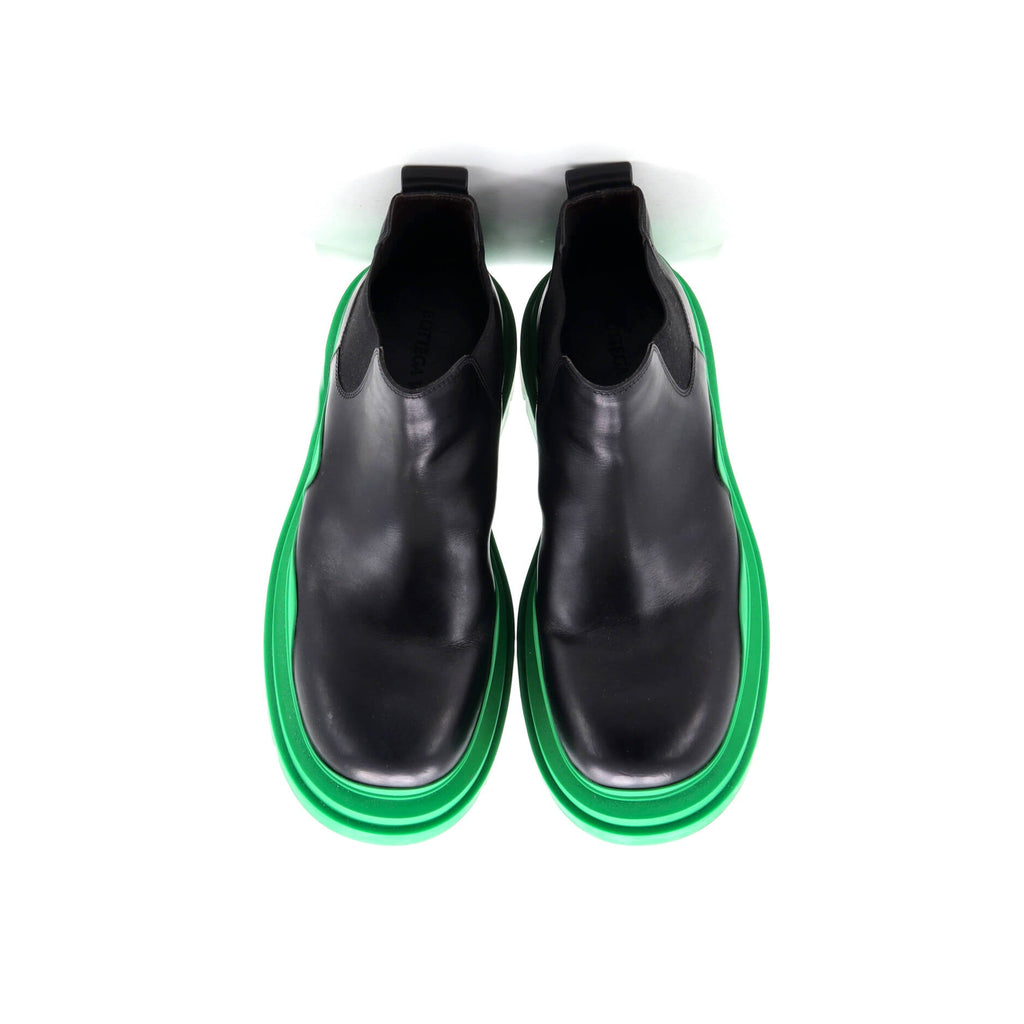 Men's Tire Short Chelsea Boots Leather and Rubber