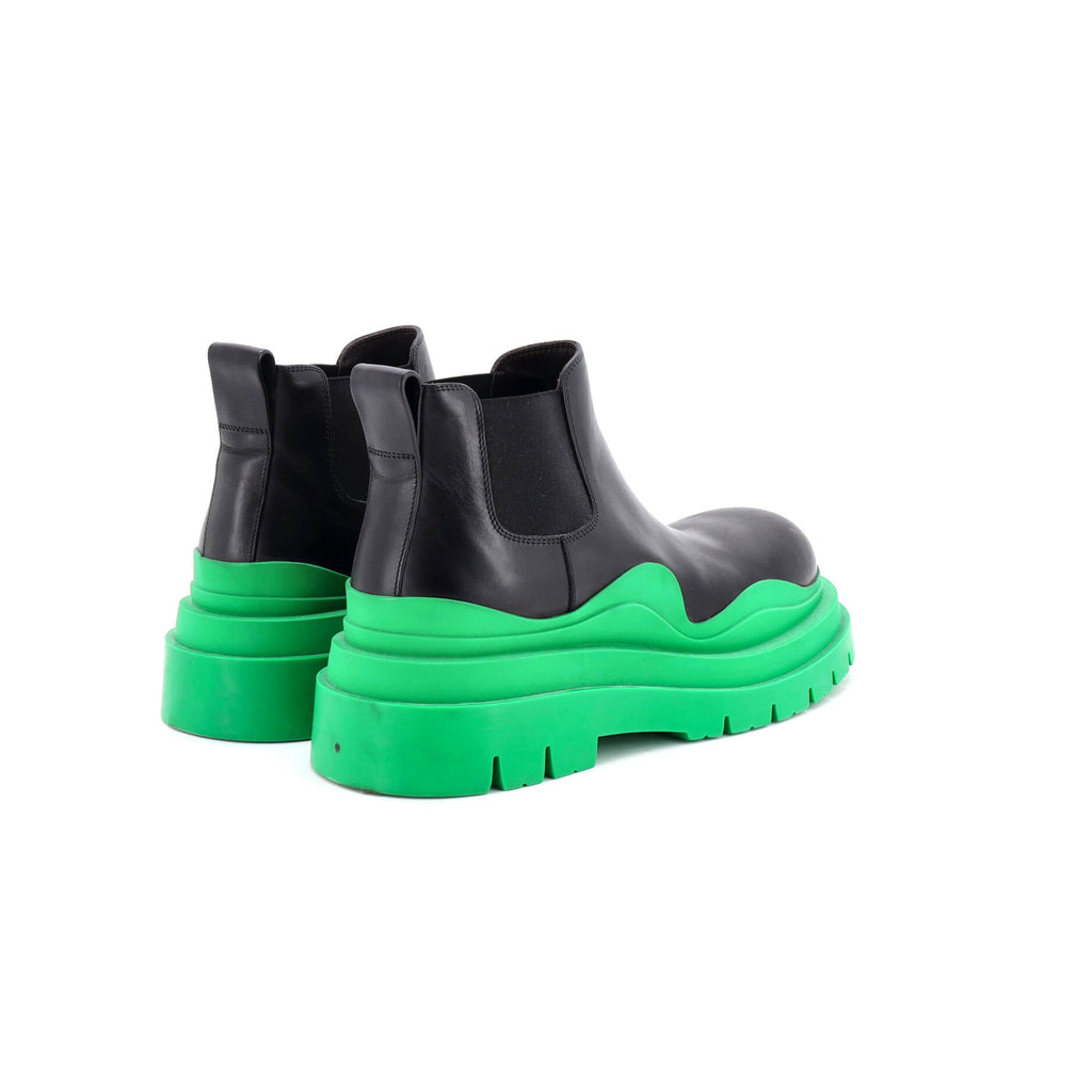 Men's Tire Short Chelsea Boots Leather and Rubber