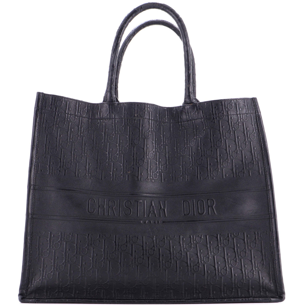 Book Tote Oblique Embossed Calfskin Large