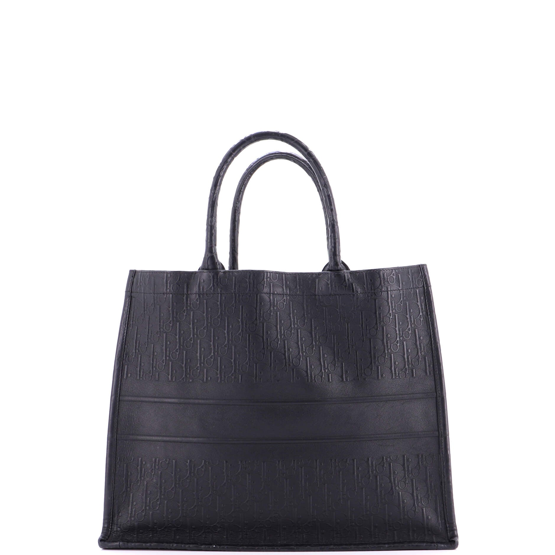 Book Tote Oblique Embossed Calfskin Large