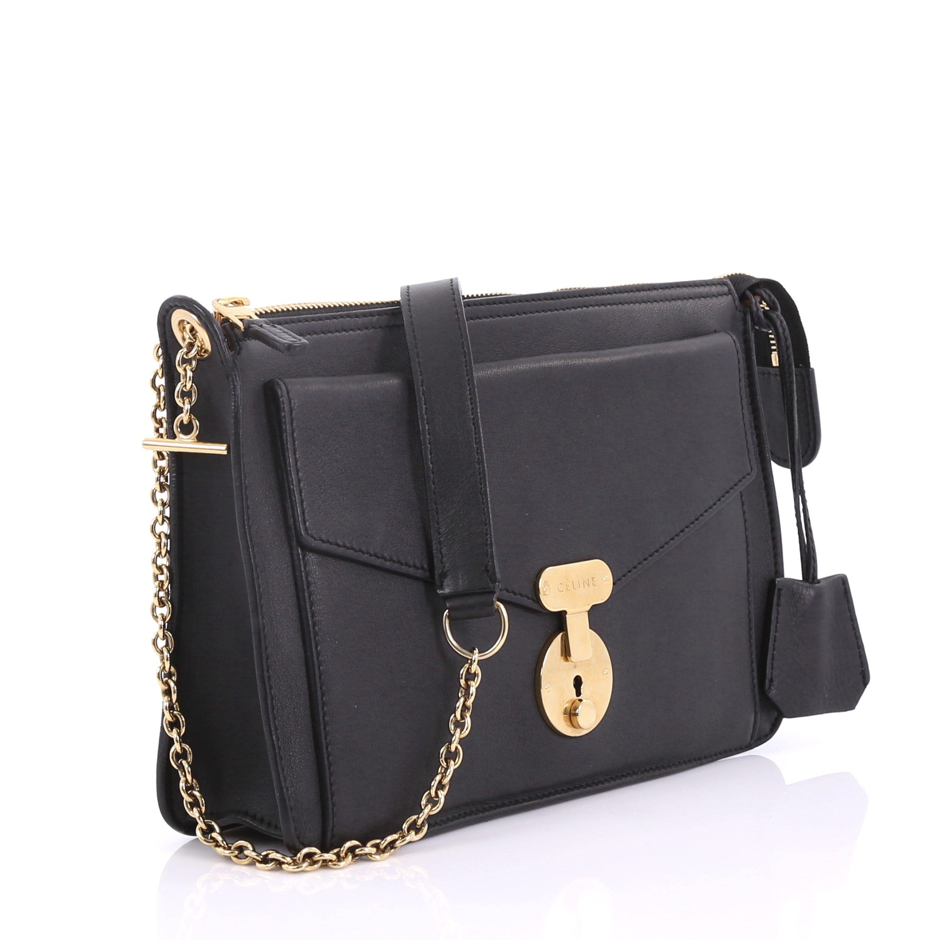 Envelope Clutch On Chain Leather Medium